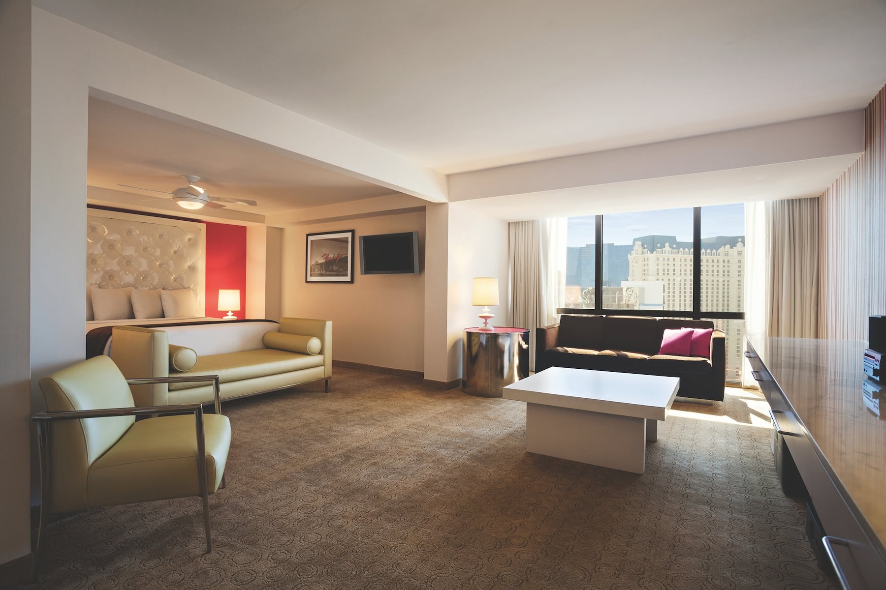 Flamingo Las Vegas, Trademark Collection by Wyndham suite living room in Las Vegas, Nevada