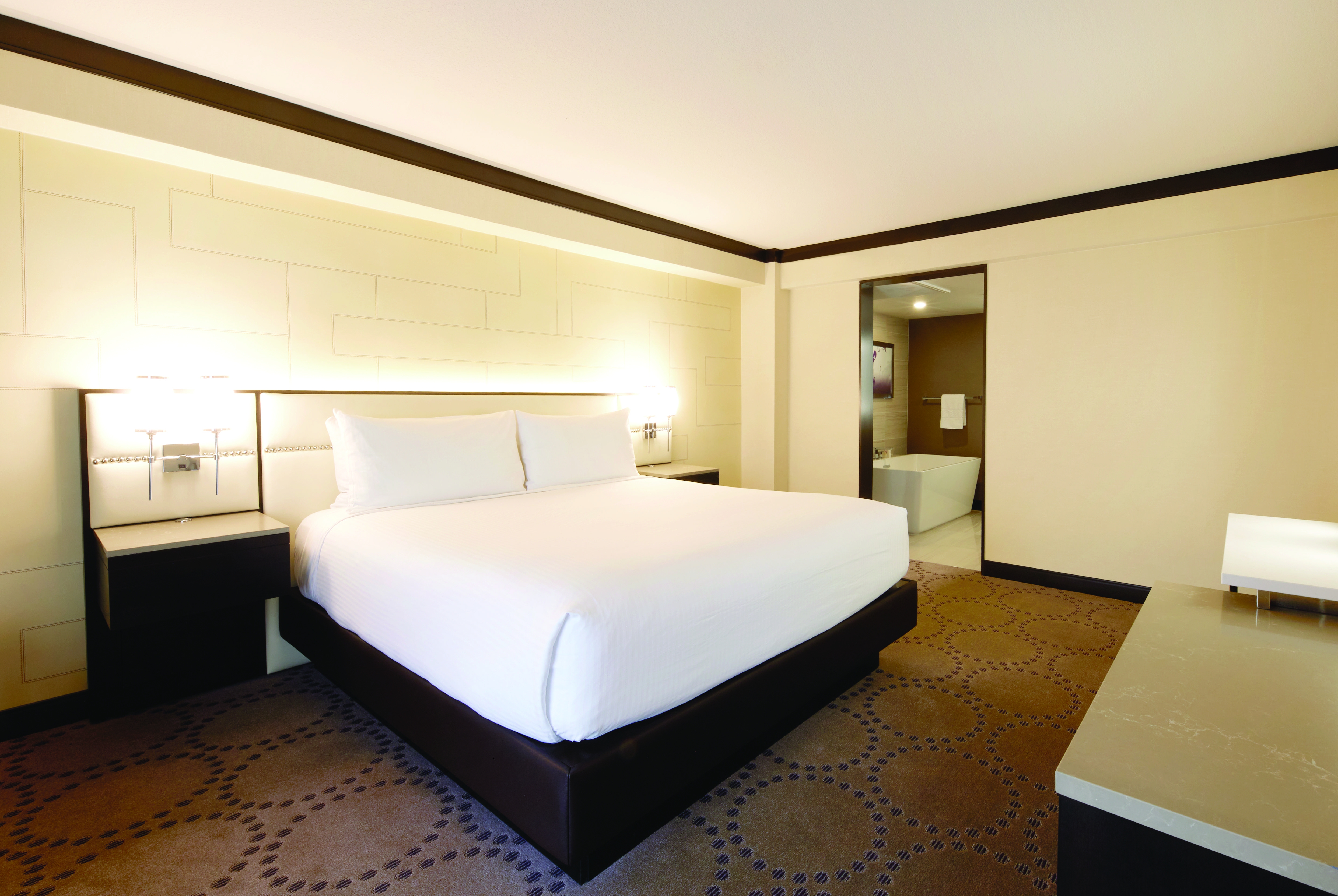 Guest room at the Harrah's Las Vegas, Trademark Collection by Wyndham in Las Vegas, Nevada