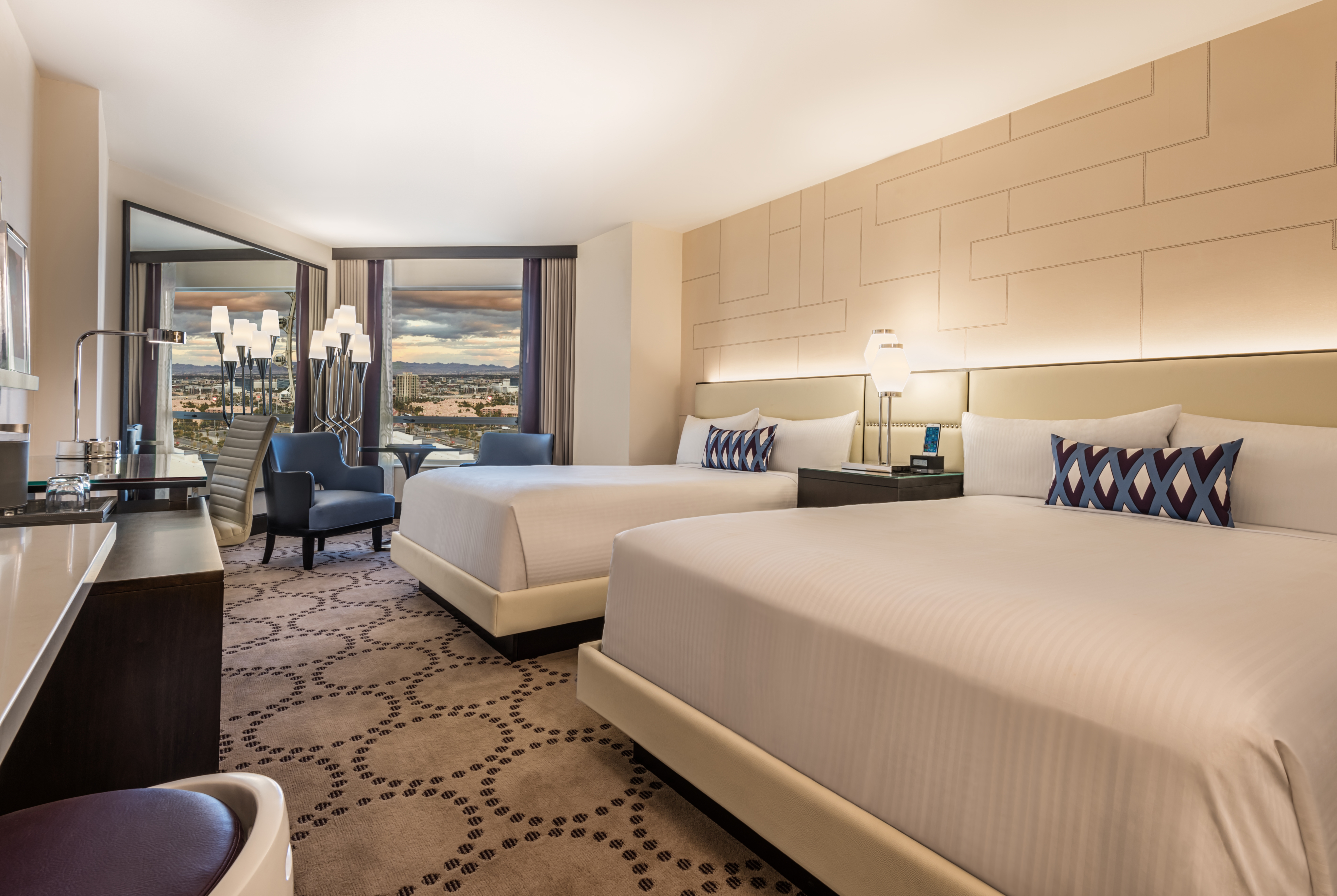 Guest room at the Harrah's Las Vegas, Trademark Collection by Wyndham in Las Vegas, Nevada