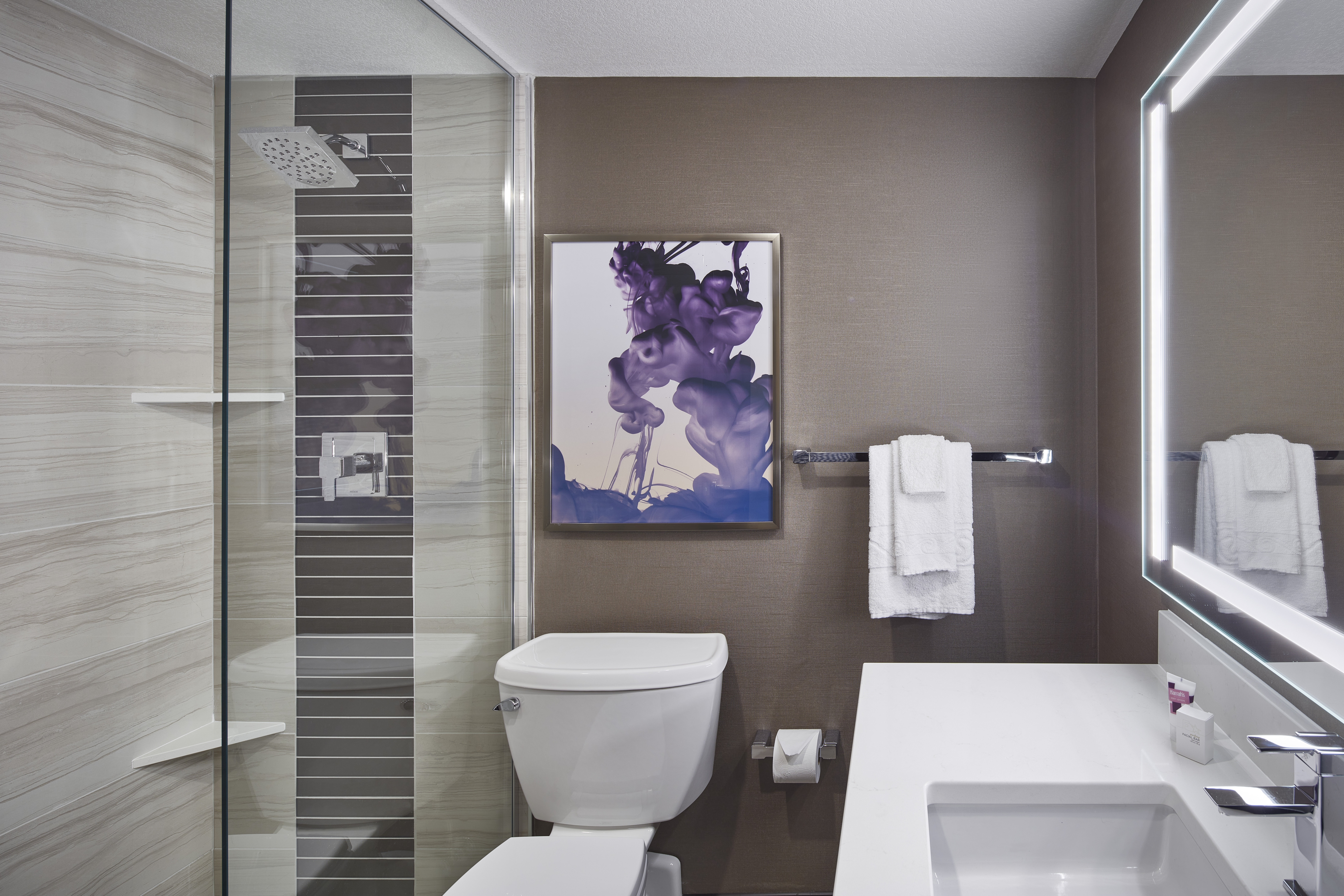 Guest room bath at the Harrah's Las Vegas, Trademark Collection by Wyndham in Las Vegas, Nevada
