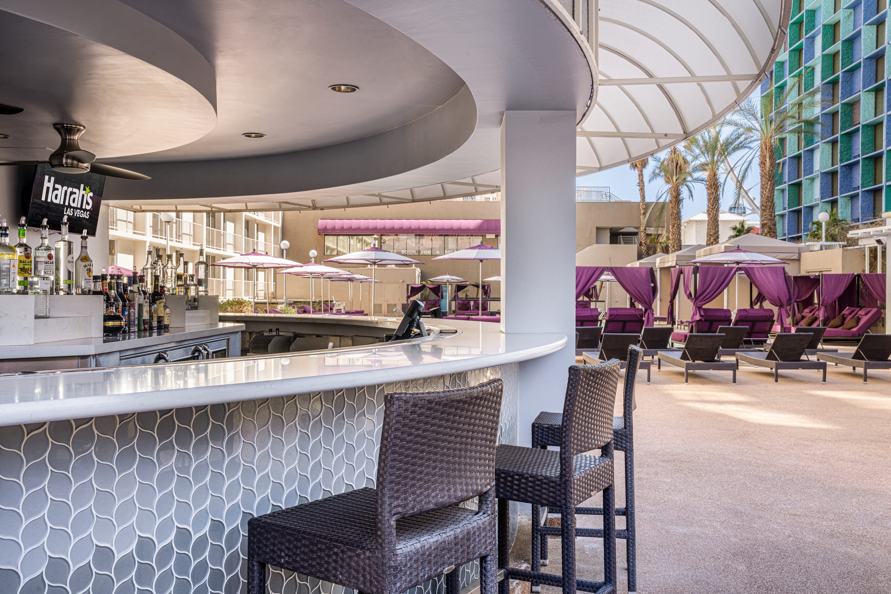 Pool bar at the Harrah's Las Vegas, Trademark Collection by Wyndham in Las Vegas, Nevada