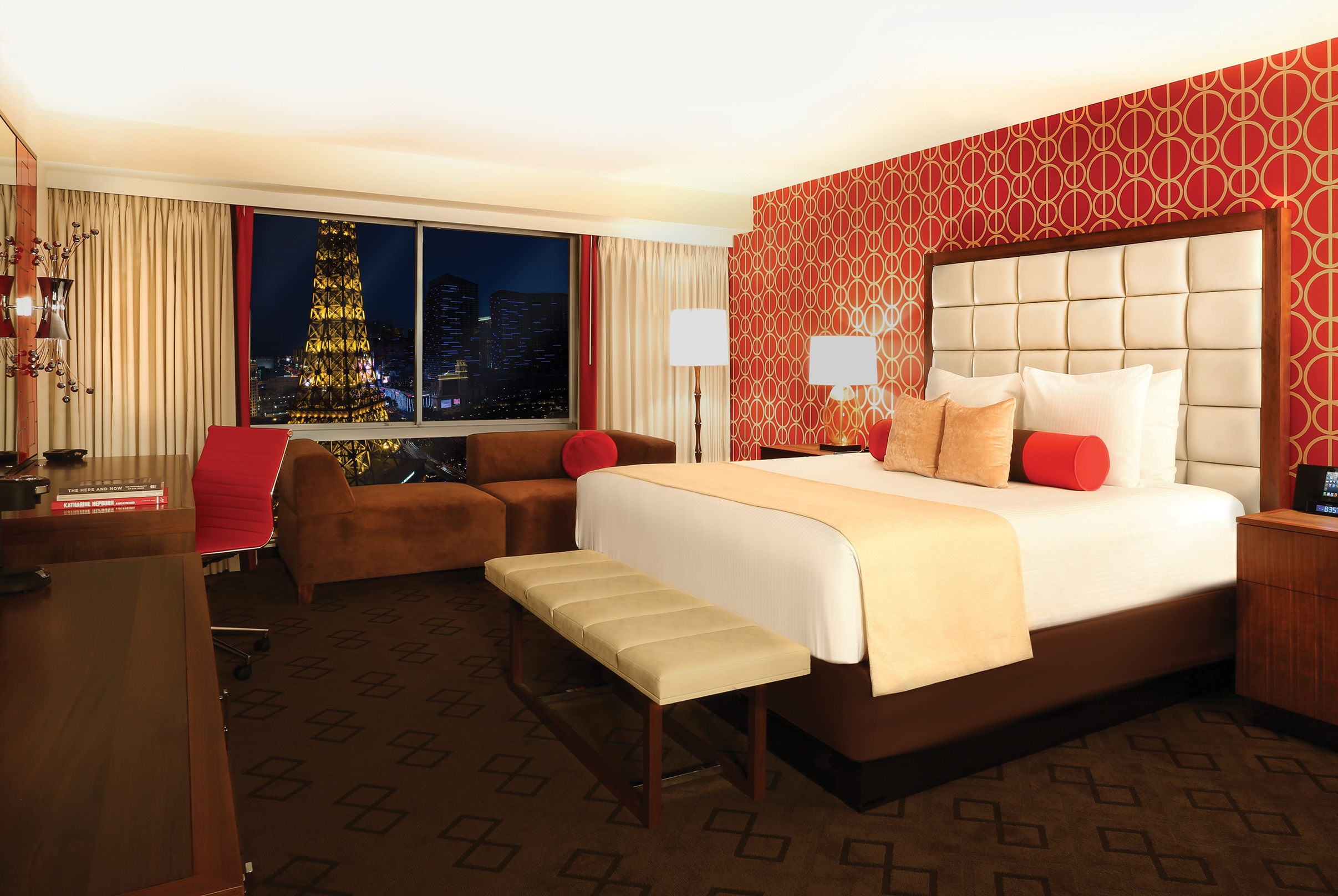 Guest room at the Horseshoe Las Vegas Center Strip, Trademark Collection in Las Vegas, Nevada