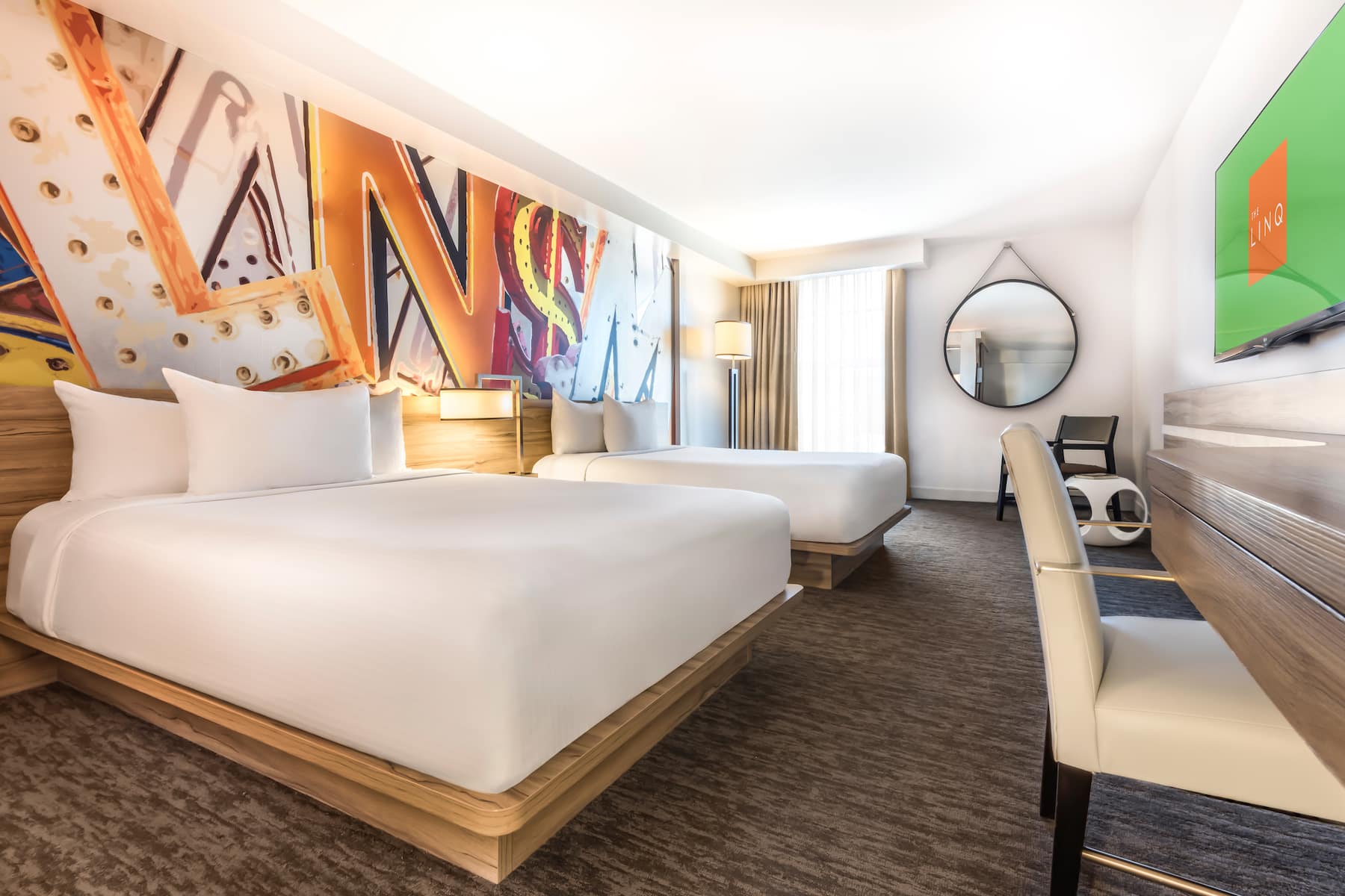 Guest room at the The LINQ Hotel + Experience, Trademark Collection by Wyndham in Las Vegas, Nevada