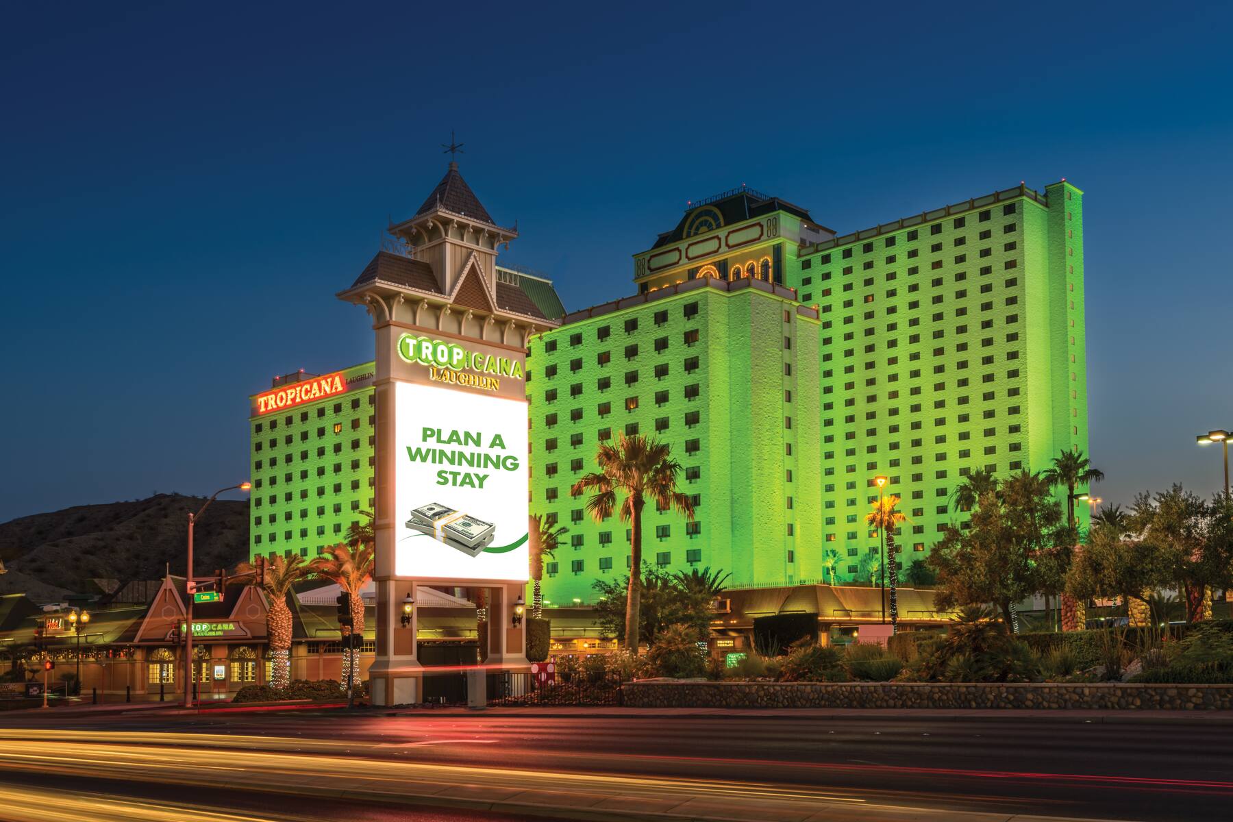 Exterior of Tropicana Laughlin, Trademark Collection by Wyndham hotel in Laughlin, Nevada