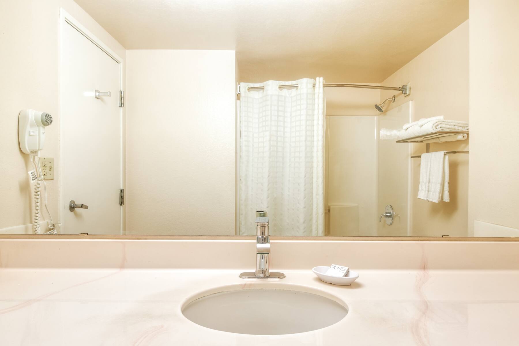 Guest room bath at the Tropicana Laughlin, Trademark Collection by Wyndham in Laughlin, Nevada