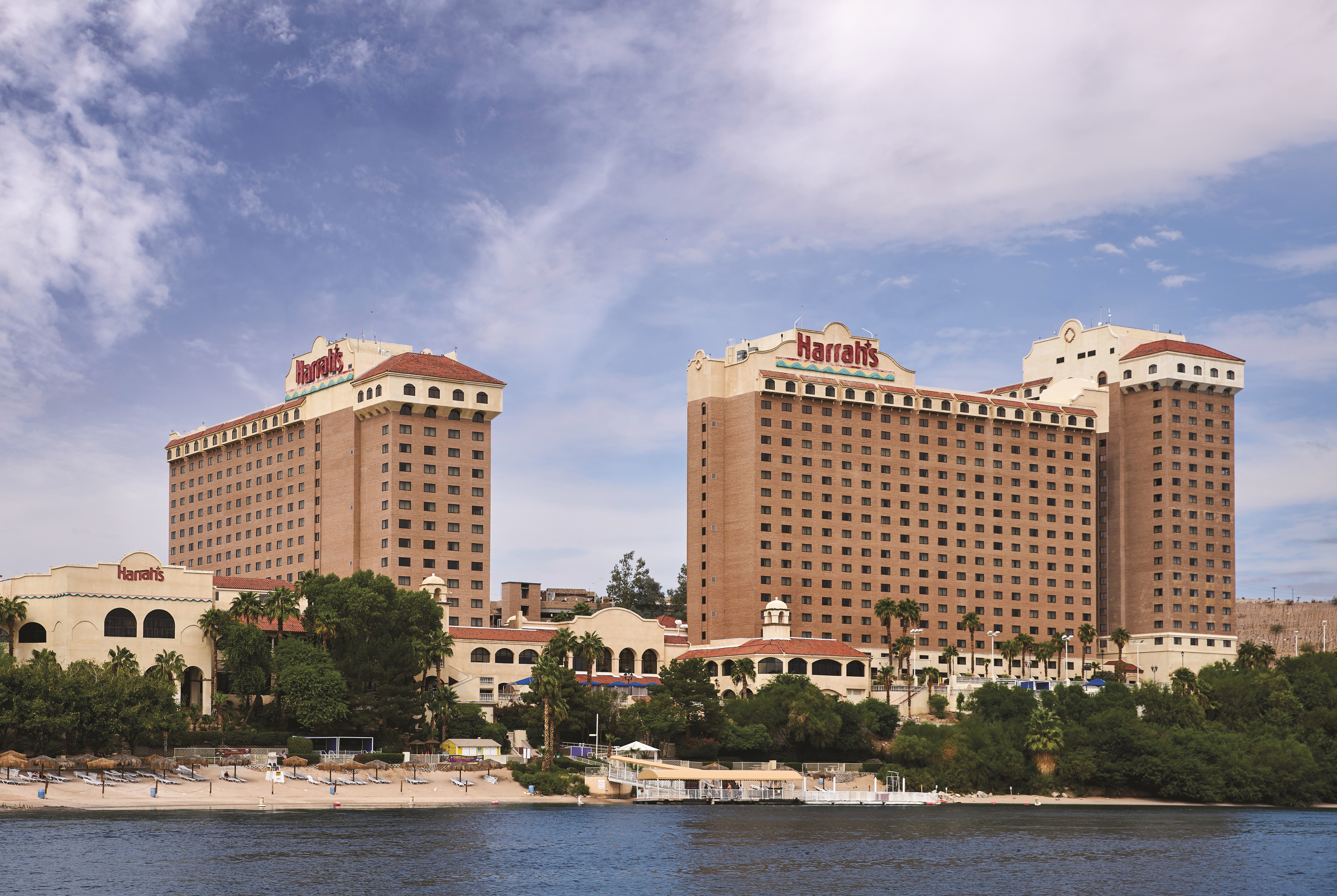 Exterior of Harrahs Laughlin Beach Resort & Casino Trademark Collection hotel in Laughlin, Nevada