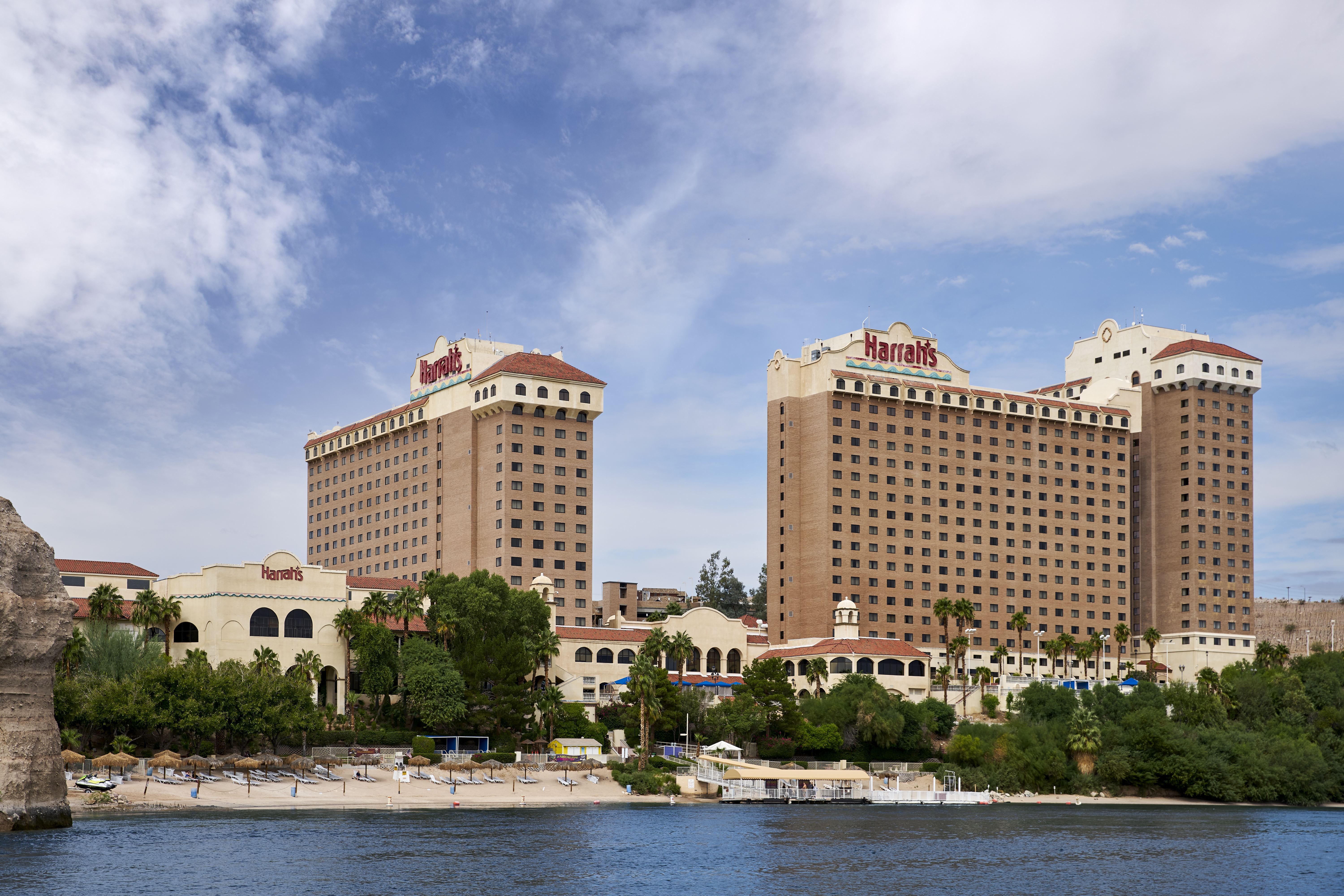 Exterior of Harrahs Laughlin Beach Resort & Casino Trademark Collection hotel in Laughlin, Nevada