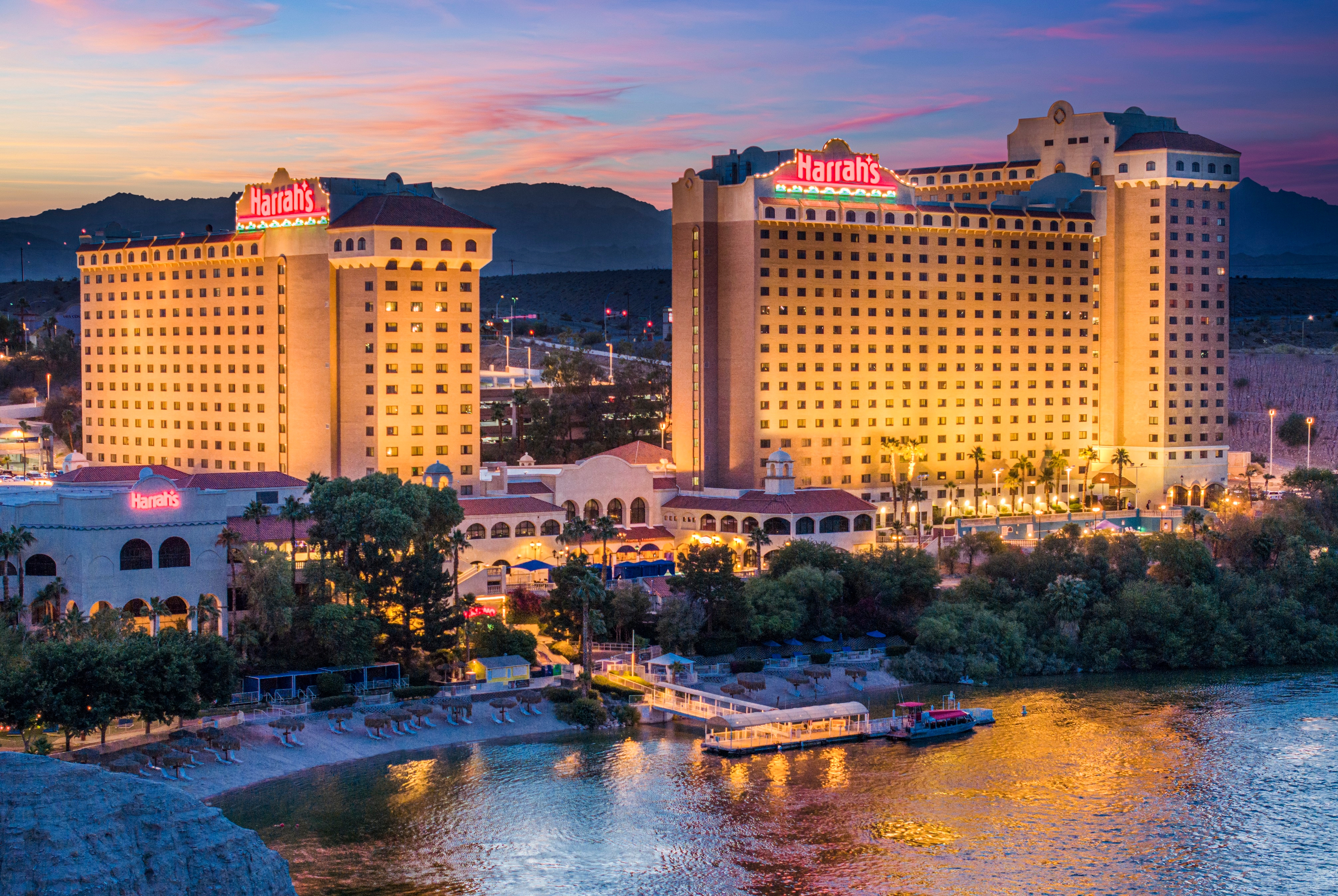 Exterior of Harrahs Laughlin Beach Resort & Casino Trademark Collection hotel in Laughlin, Nevada