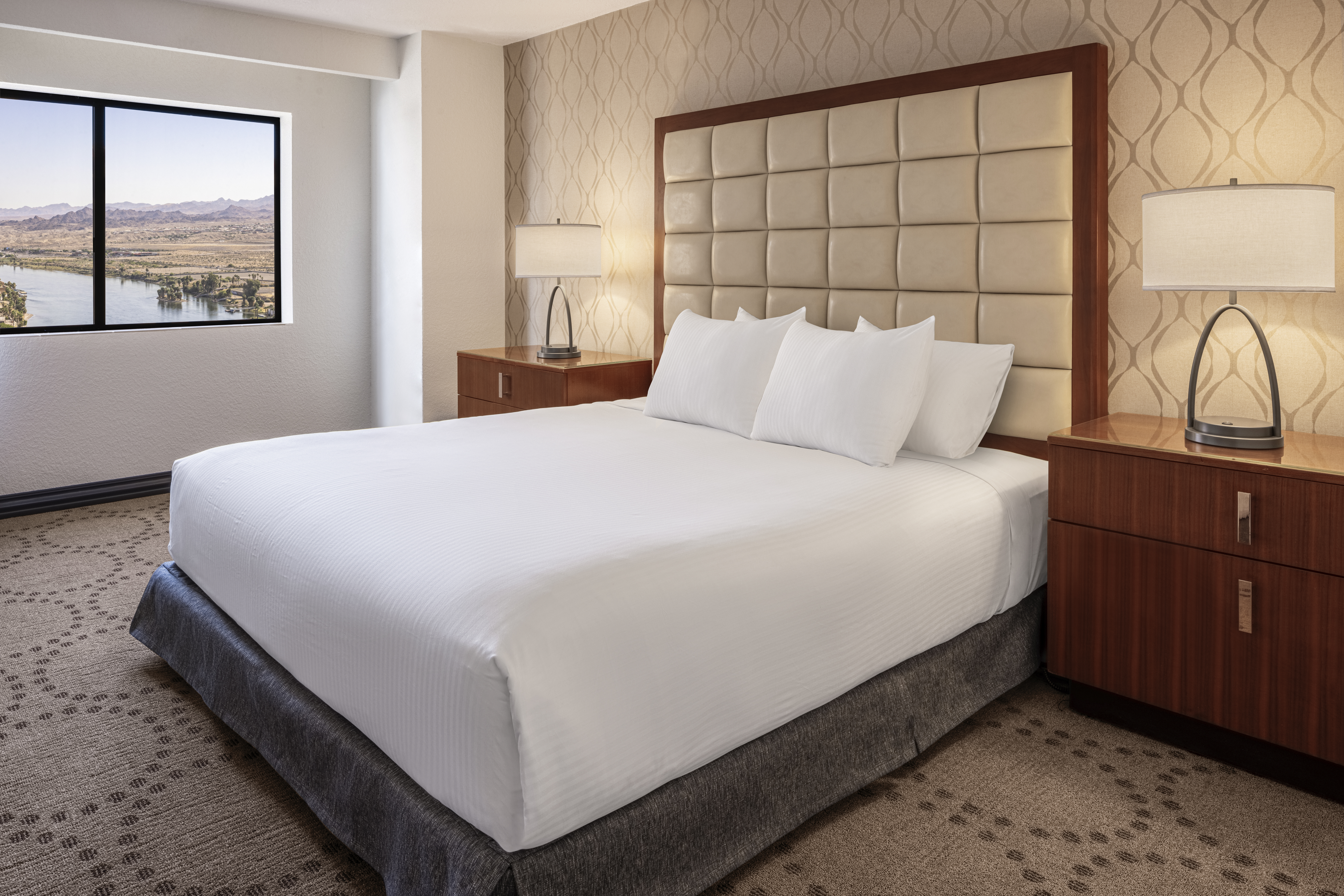 Guest room at the Harrahs Laughlin Beach Resort & Casino Trademark Collection in Laughlin, Nevada