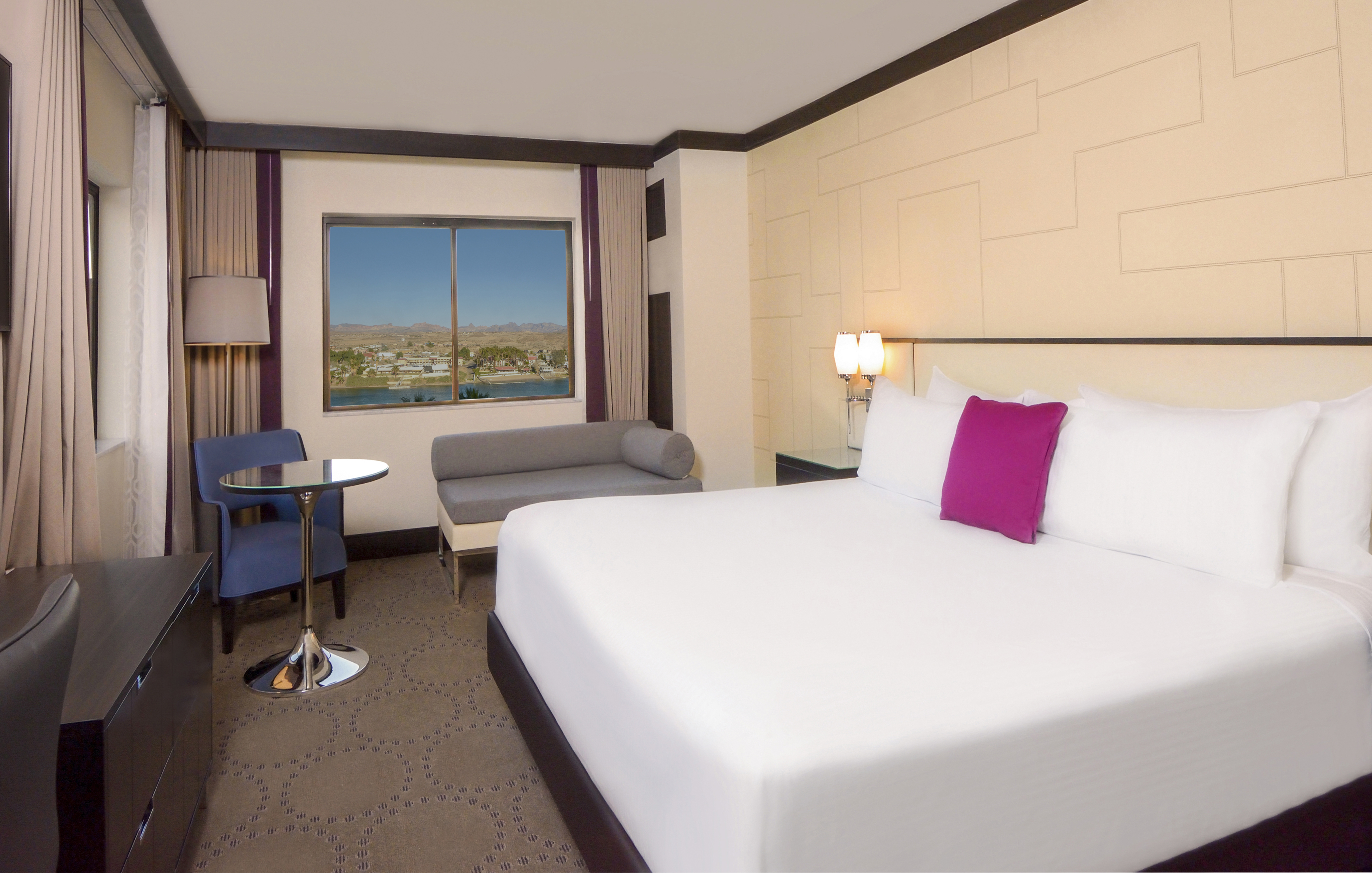 Guest room at the Harrahs Laughlin Beach Resort & Casino Trademark Collection in Laughlin, Nevada