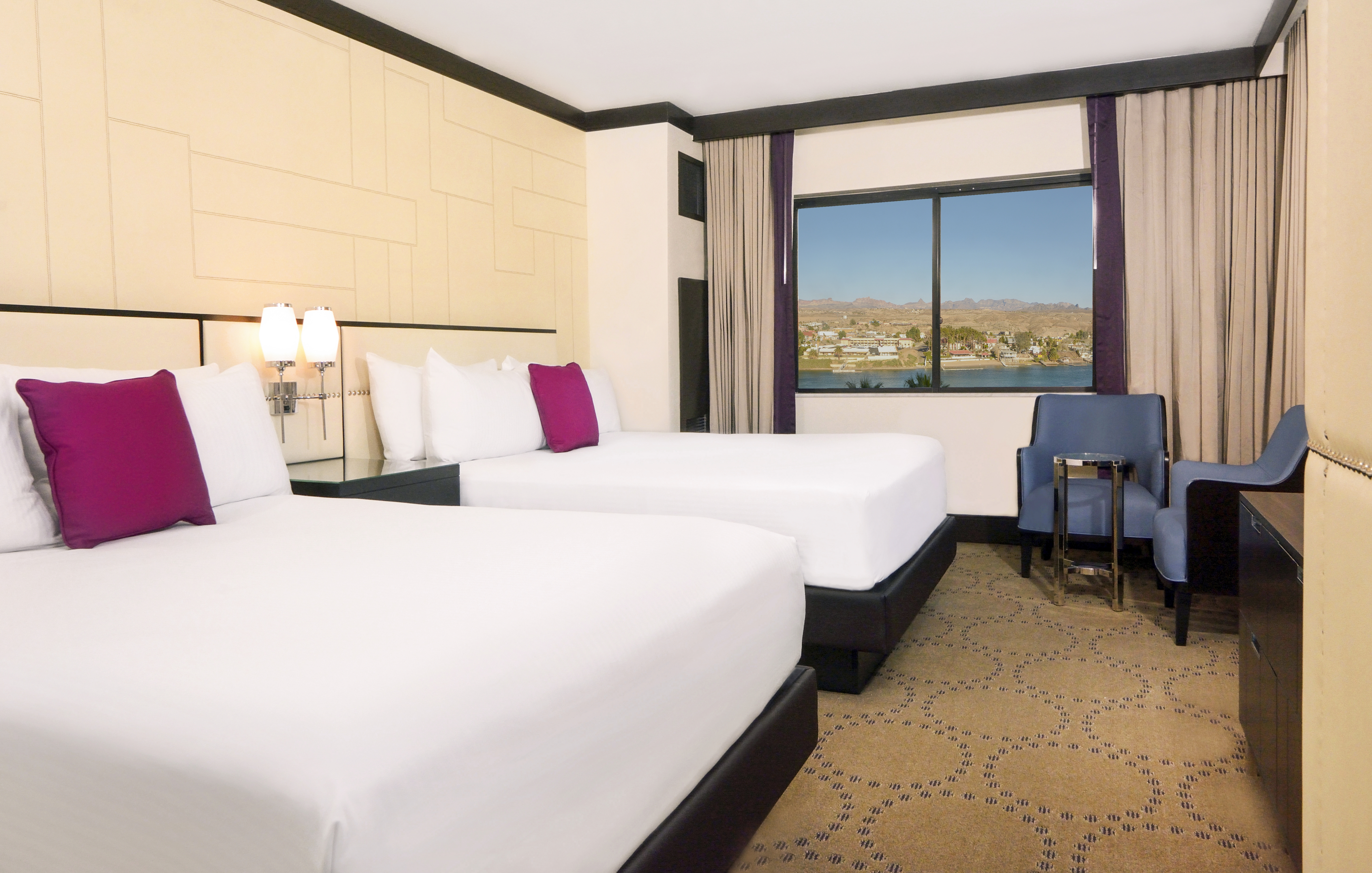 Guest room at the Harrahs Laughlin Beach Resort & Casino Trademark Collection in Laughlin, Nevada