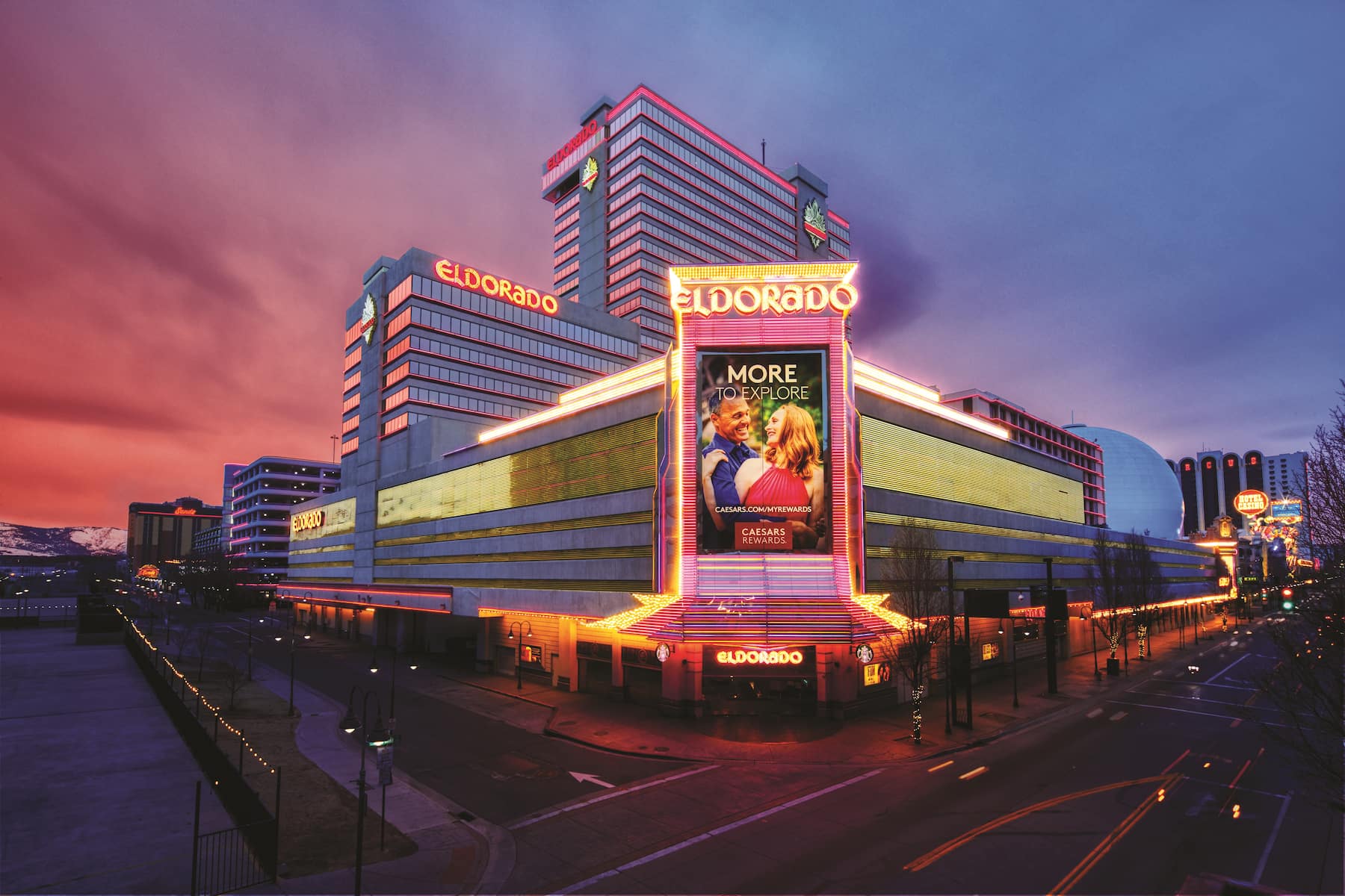 Exterior of Eldorado Resort Casino, Trademark Collection by Wyndham hotel in Reno, Nevada