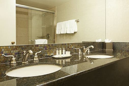 Guest room bath at the Eldorado Resort Casino, Trademark Collection by Wyndham in Reno, Nevada