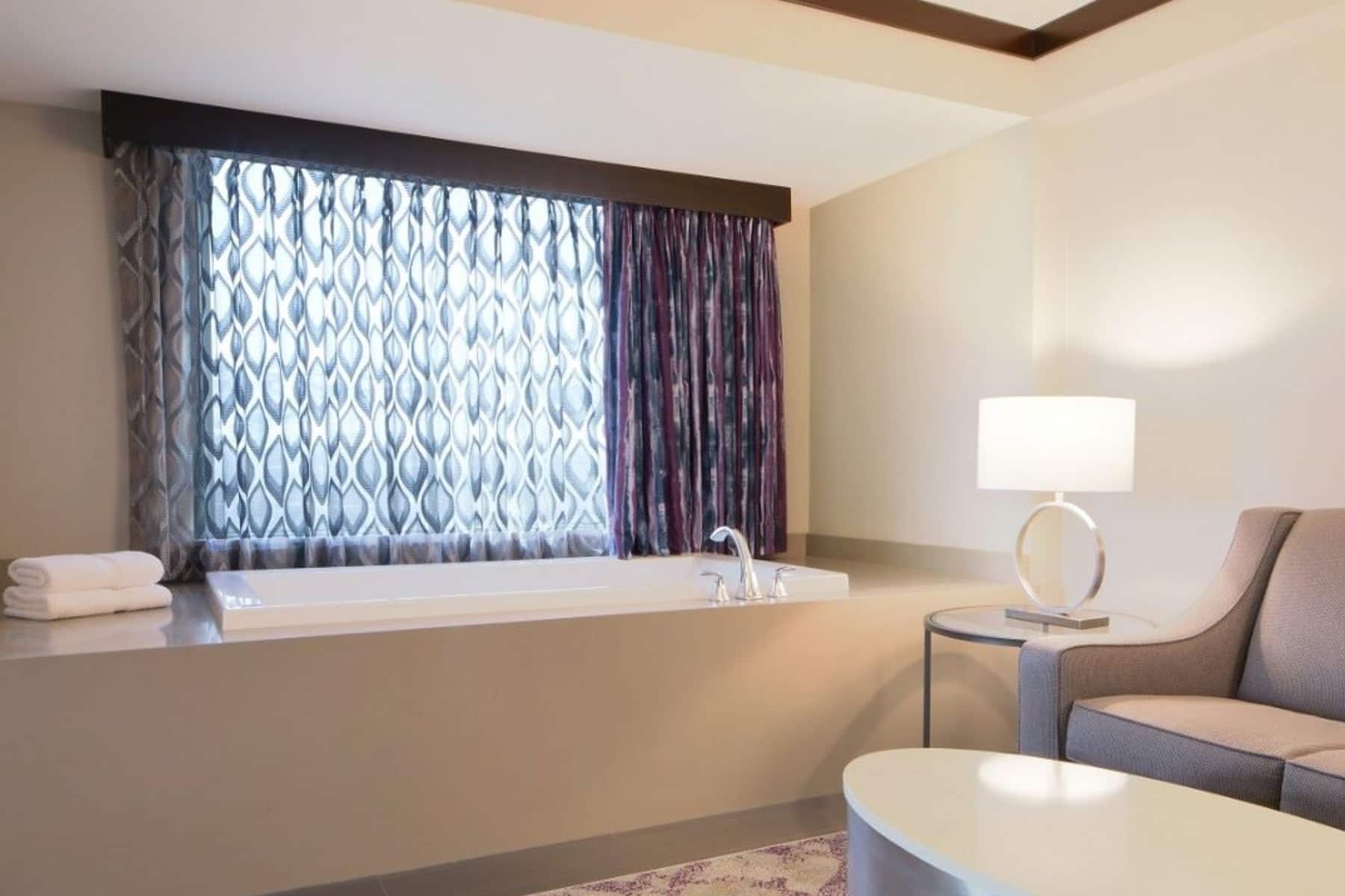 Guest room bath at the Silver Legacy Resort Casino, Trademark Collection by Wyndham in Reno, Nevada