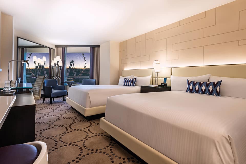 Guest room at the Silver Legacy Resort Casino, Trademark Collection by Wyndham in Reno, Nevada