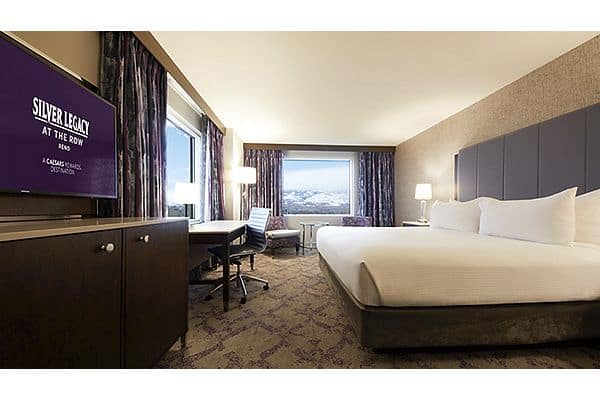 Guest room at the Silver Legacy Resort Casino, Trademark Collection by Wyndham in Reno, Nevada