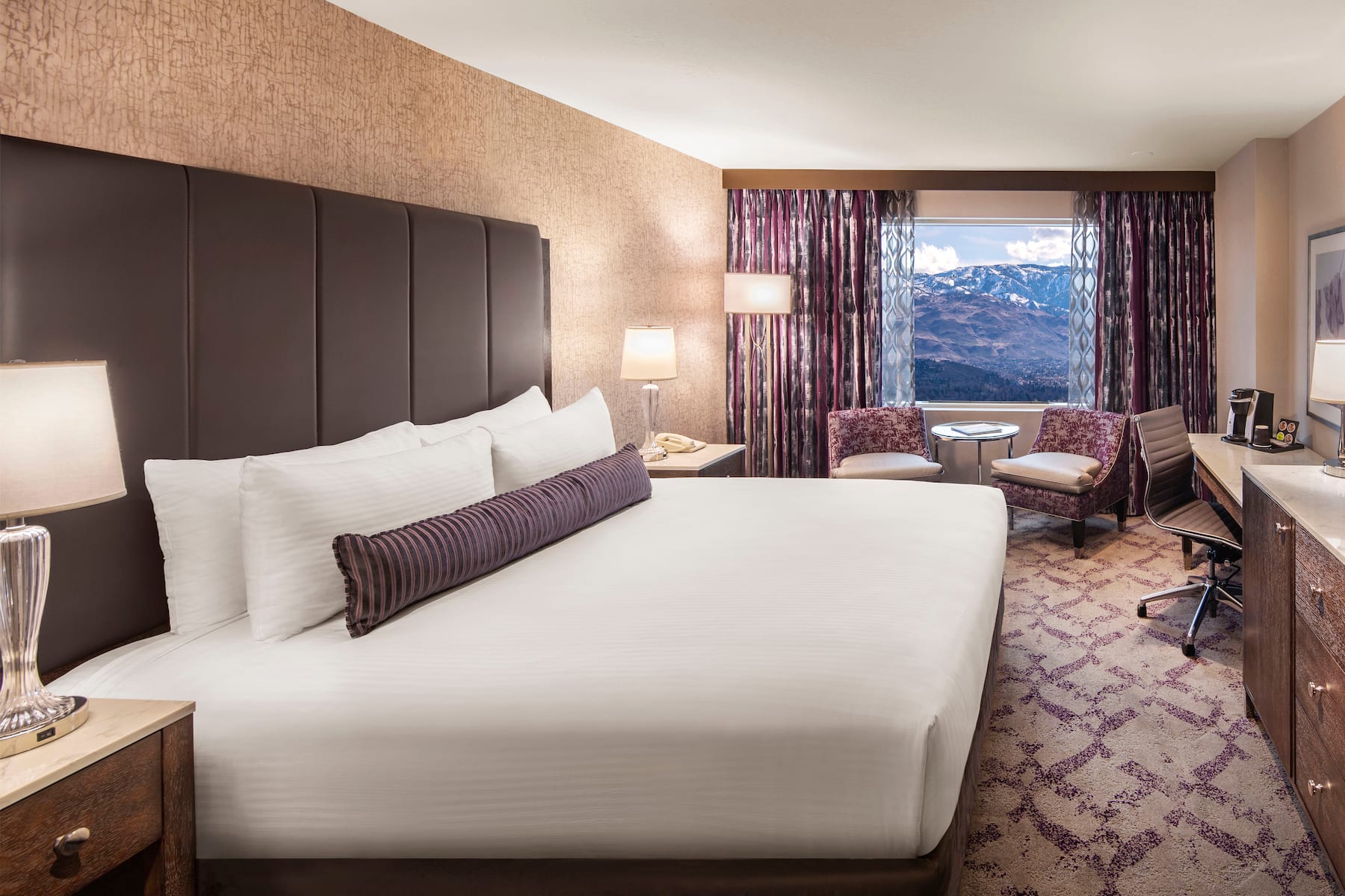 Guest room at the Silver Legacy Resort Casino, Trademark Collection by Wyndham in Reno, Nevada