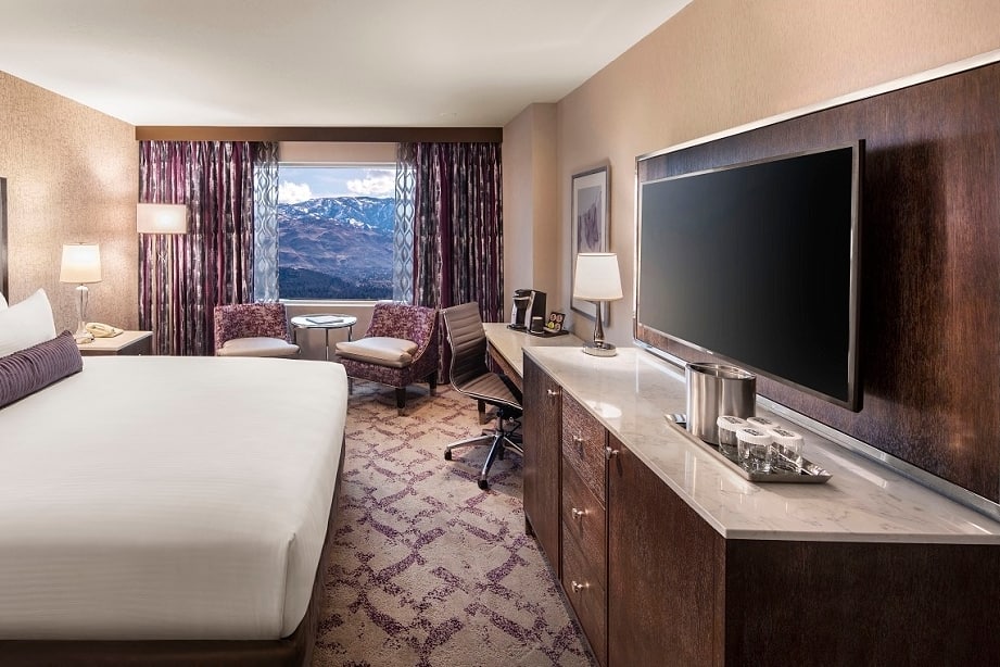 Guest room at the Silver Legacy Resort Casino, Trademark Collection by Wyndham in Reno, Nevada