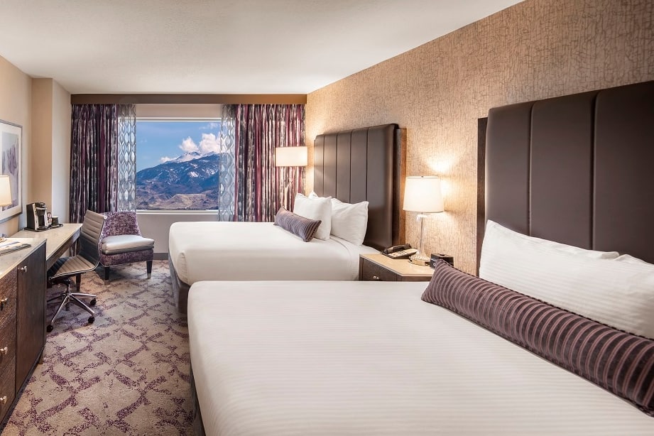 Guest room at the Silver Legacy Resort Casino, Trademark Collection by Wyndham in Reno, Nevada