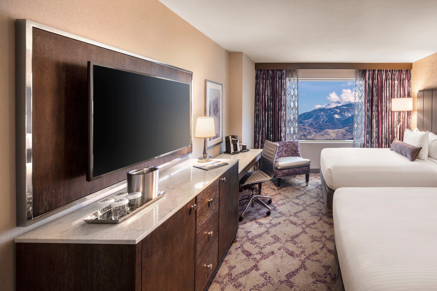 Guest room at the Silver Legacy Resort Casino, Trademark Collection by Wyndham in Reno, Nevada