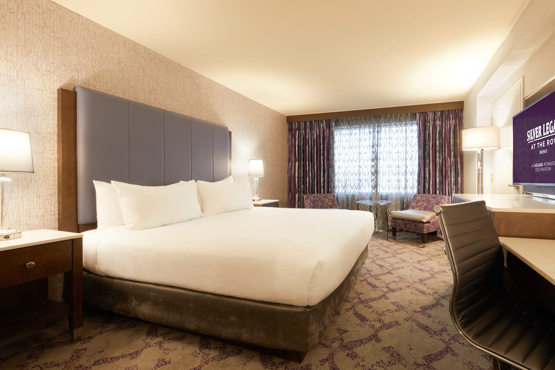 Guest room at the Silver Legacy Resort Casino, Trademark Collection by Wyndham in Reno, Nevada