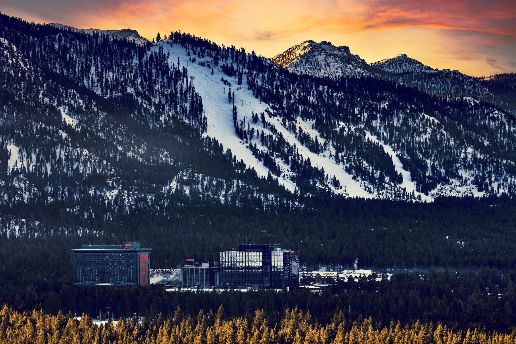 Exterior of Harrah's Lake Tahoe, Trademark Collection by Wyndham hotel in Stateline, Nevada