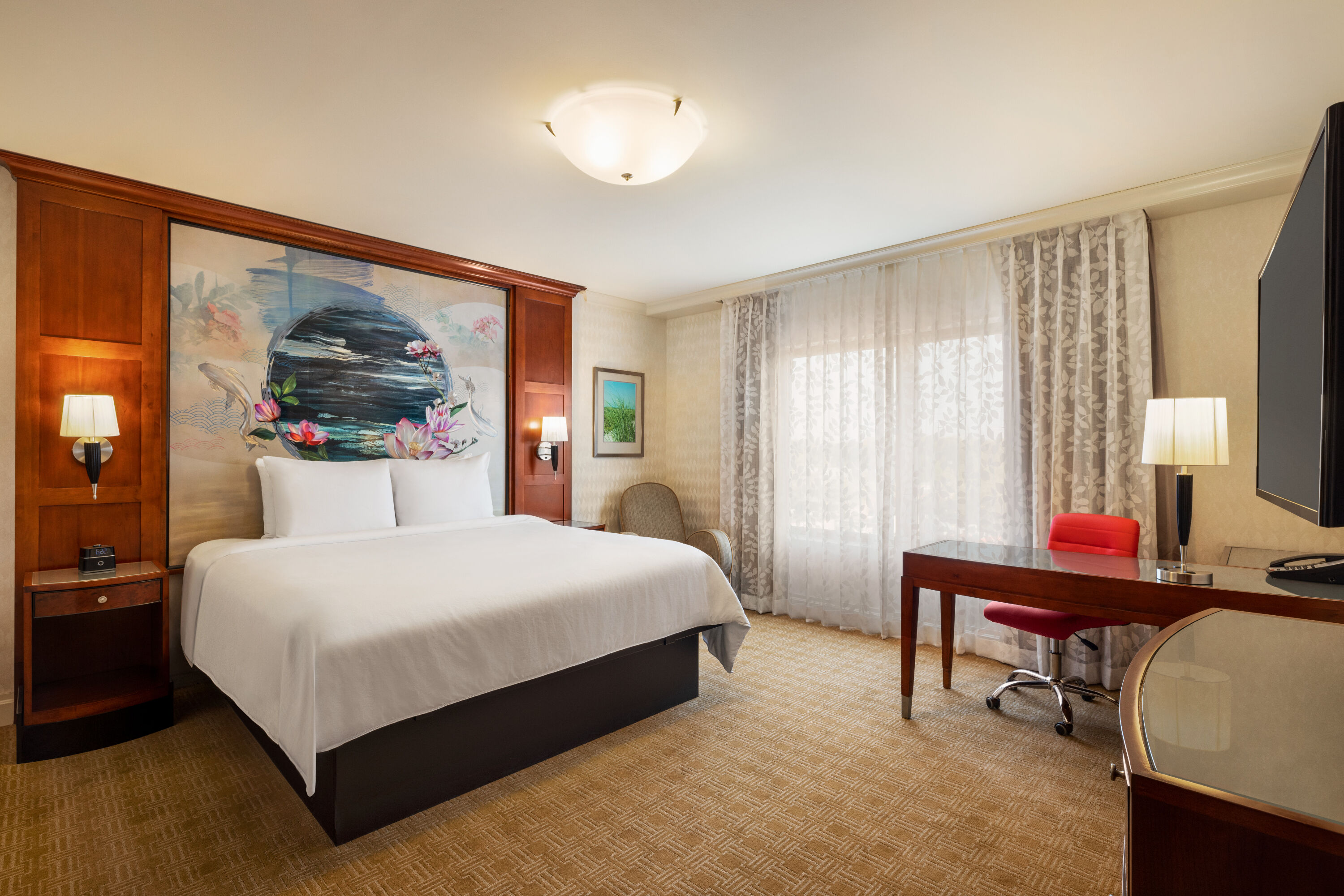 Guest room at the Viana Hotel and Spa, Trademark Collection by Wyndham in Westbury, New York