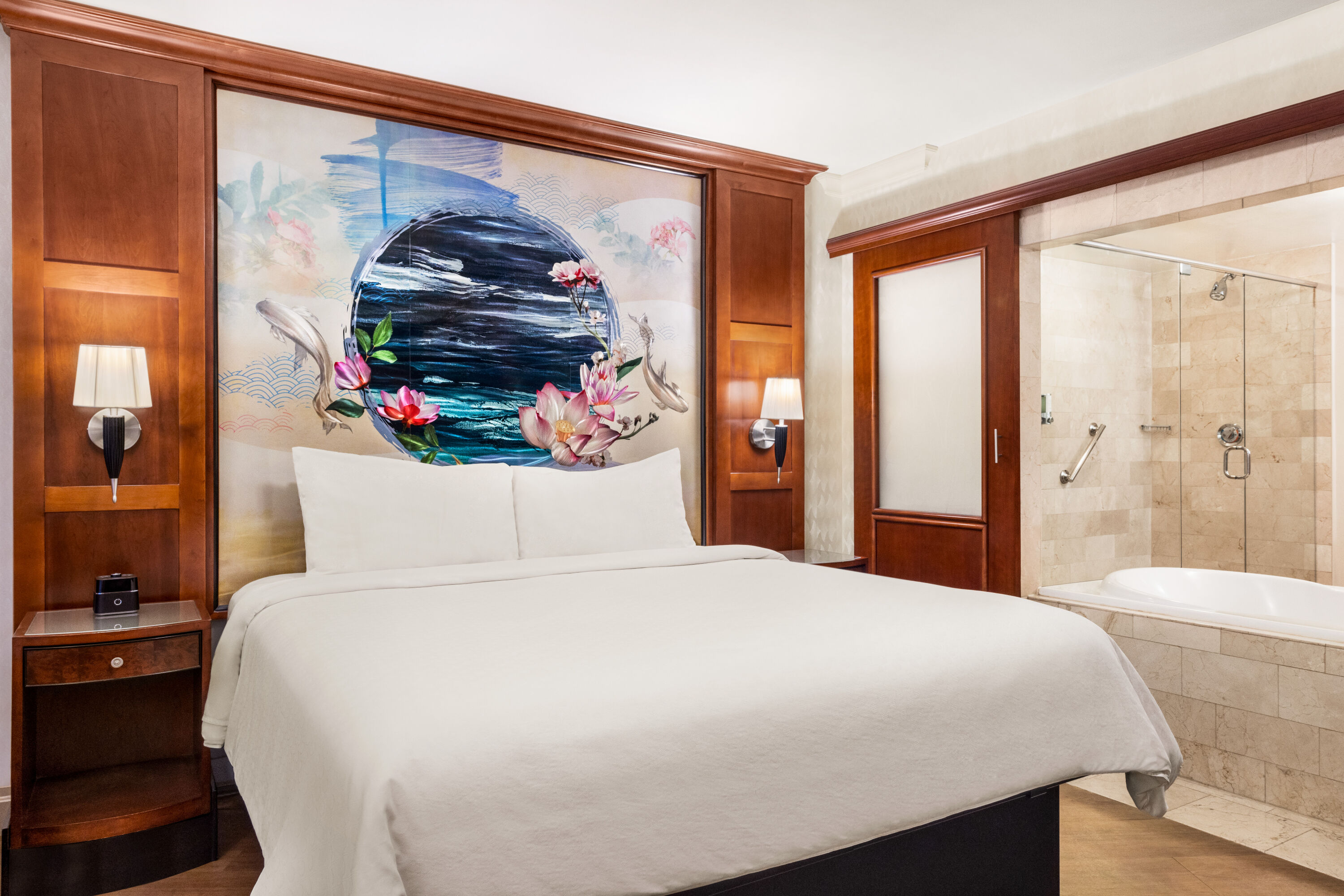 Guest room at the Viana Hotel and Spa, Trademark Collection by Wyndham in Westbury, New York