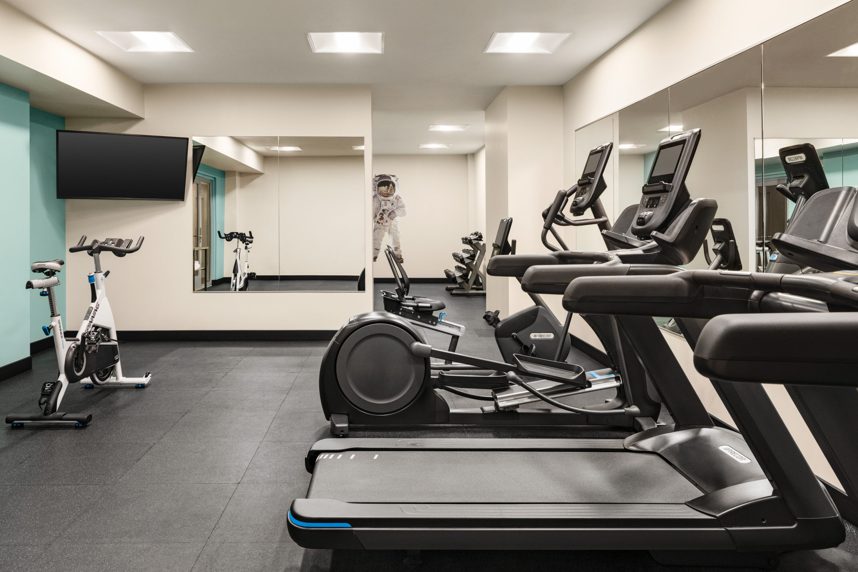 Fitness room at The Orbit Hotel, Trademark Collection by Wyndham in Fairview Park, Ohio