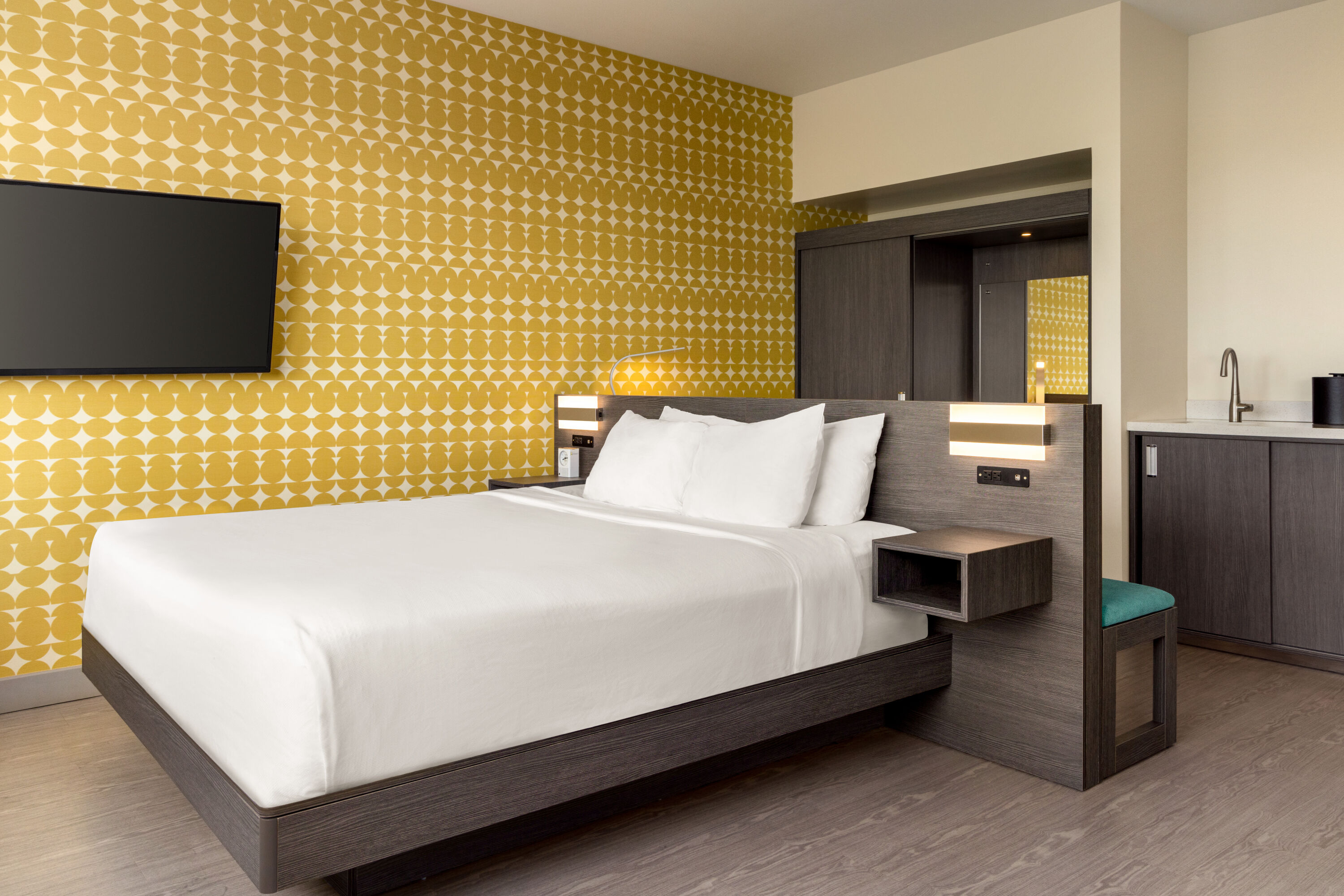 Guest room at the The Orbit Hotel, Trademark Collection by Wyndham in Fairview Park, Ohio