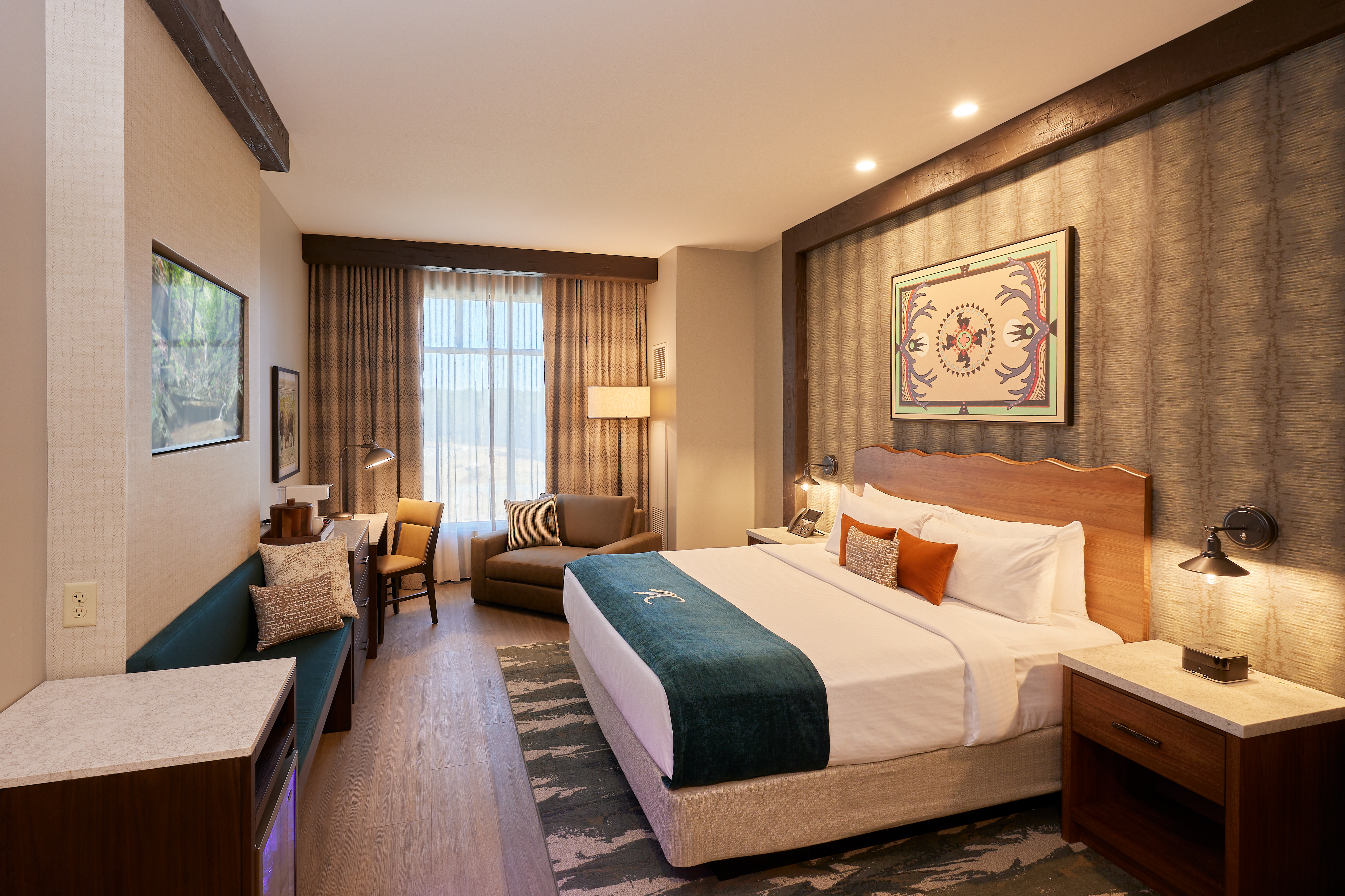 Guest room at the Choctaw Landing Casino & Resort, Trademark Coll by Wyndham in Broken Bow, Oklahoma