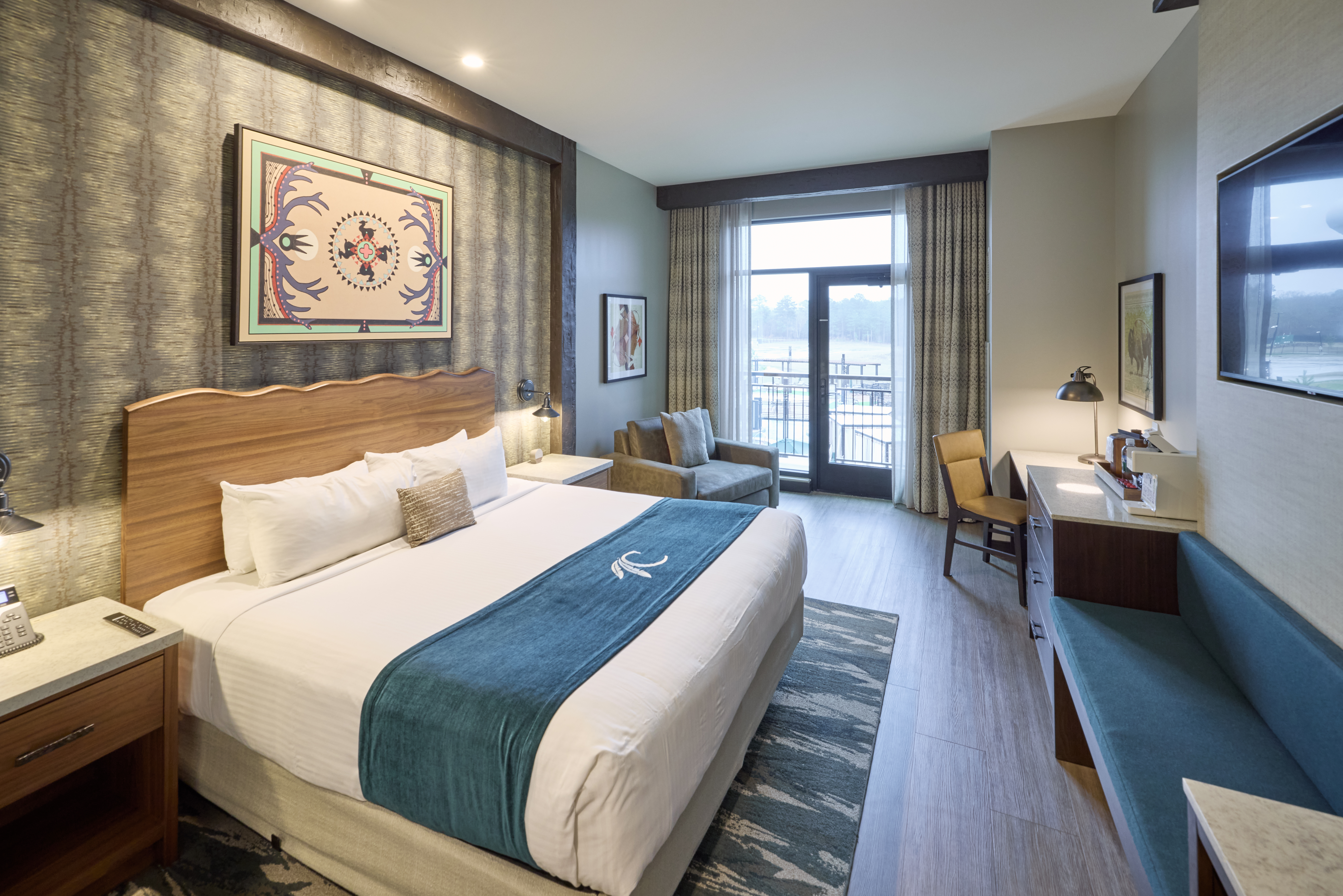 Guest room at the Choctaw Landing Casino & Resort, Trademark Coll by Wyndham in Broken Bow, Oklahoma