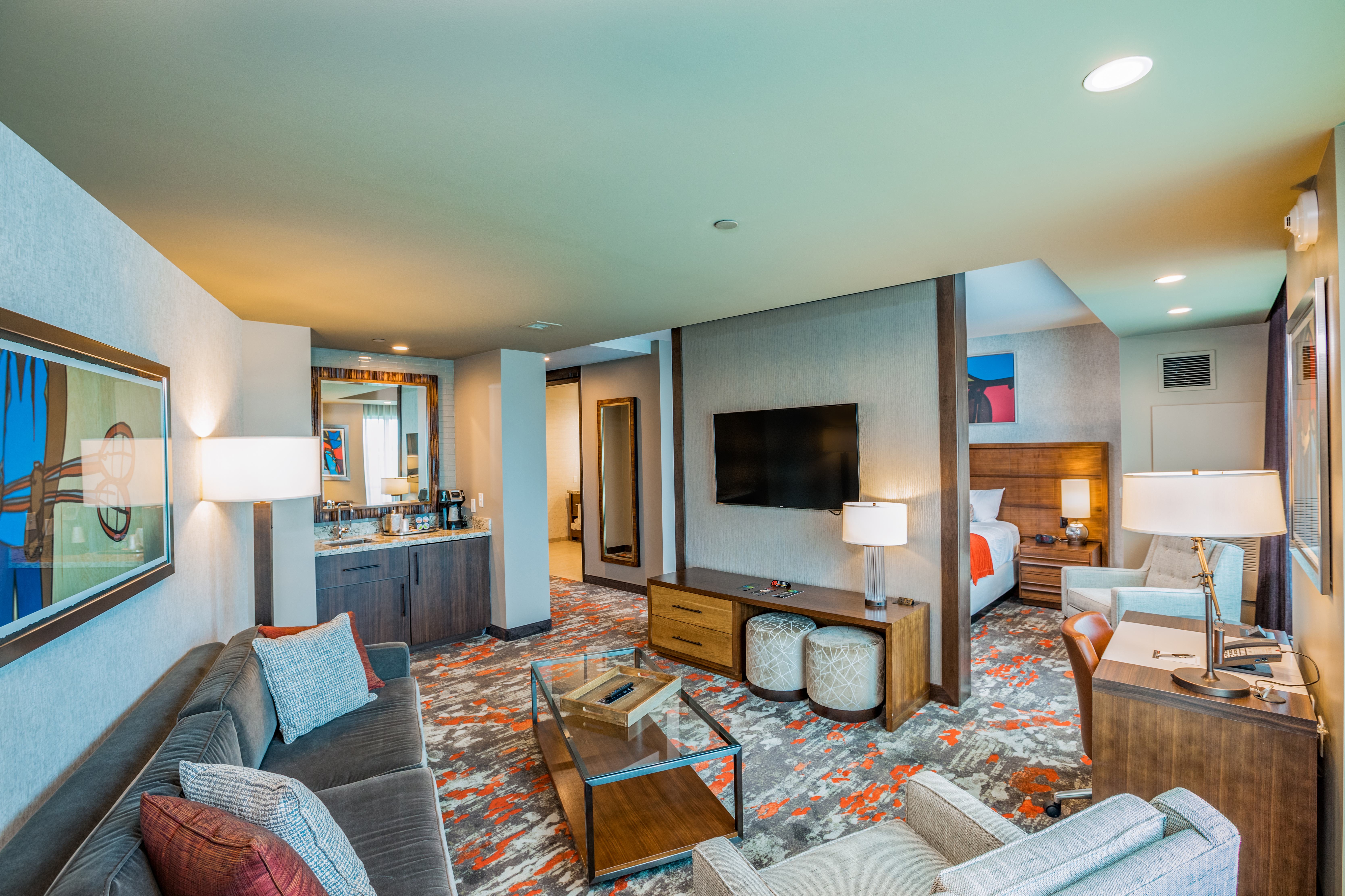 Guest room at the Choctaw Casino & Resort Grant, Trademark Coll by Wyndham in Grant, Oklahoma