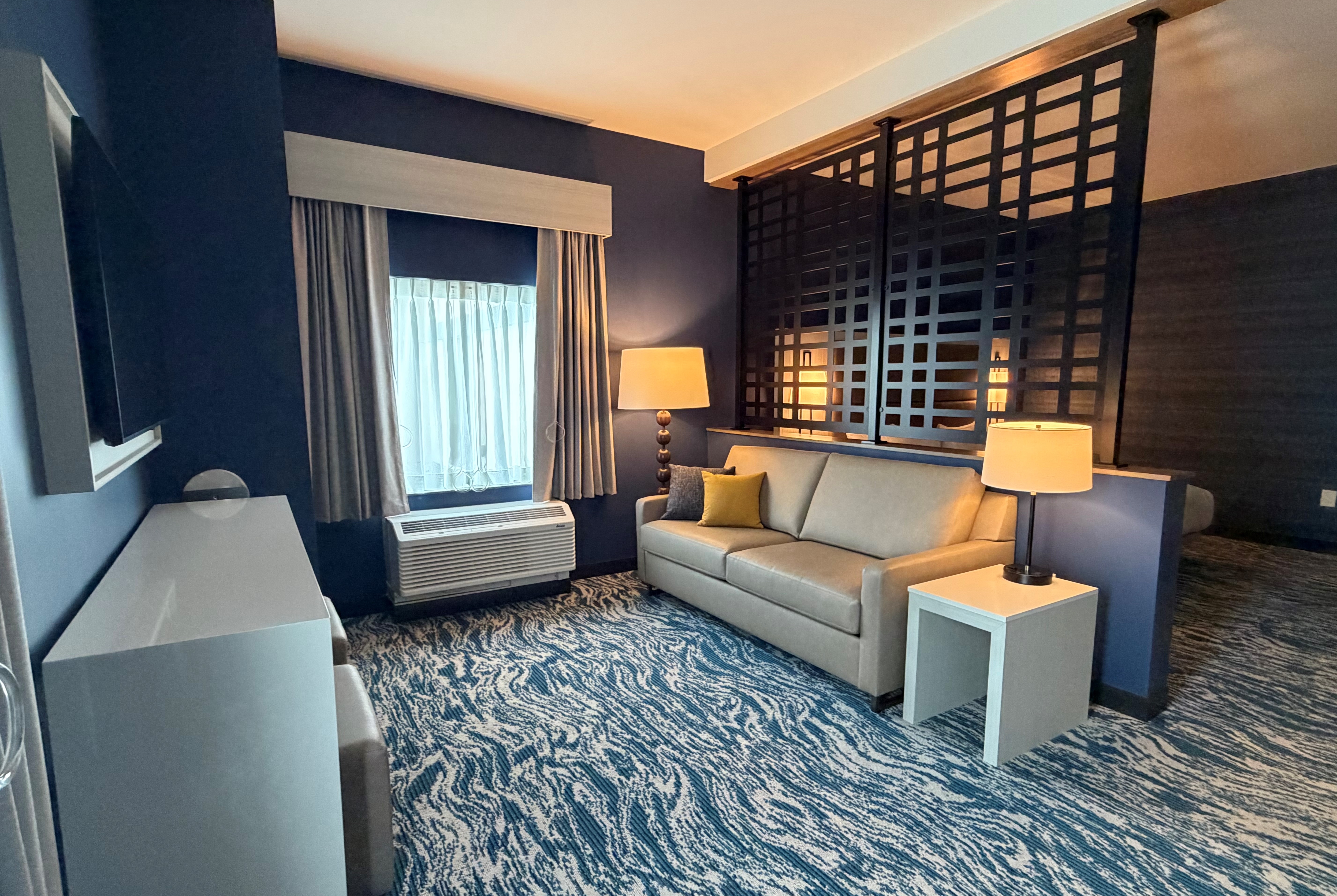 Guest room at the Sugar Creek Hotel, Trademark Collection by Wyndham in Hinton, Oklahoma