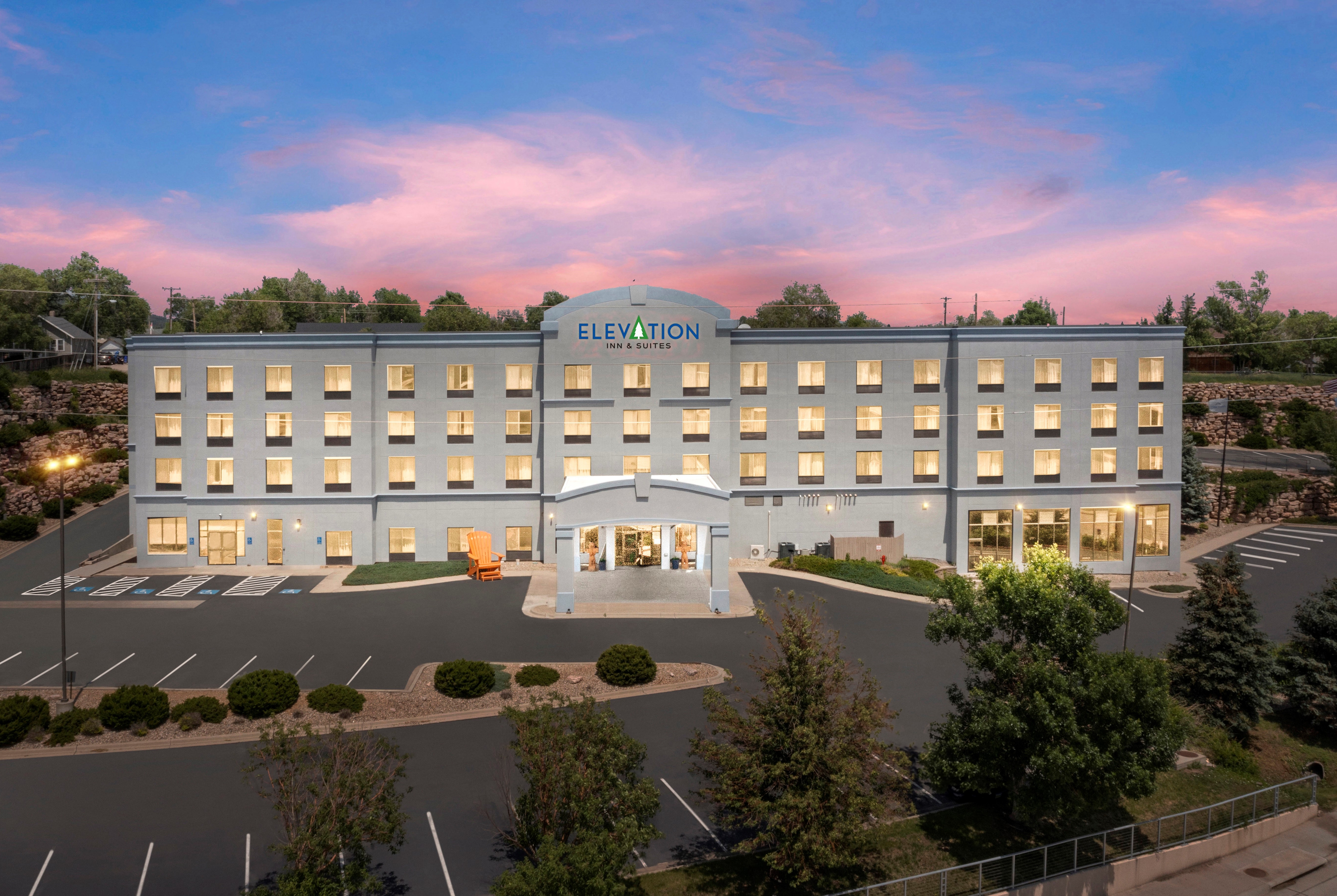 Exterior of Elevation Inn & Suites, Trademark Collection by Wyndham hotel in Rapid City, South Dakota