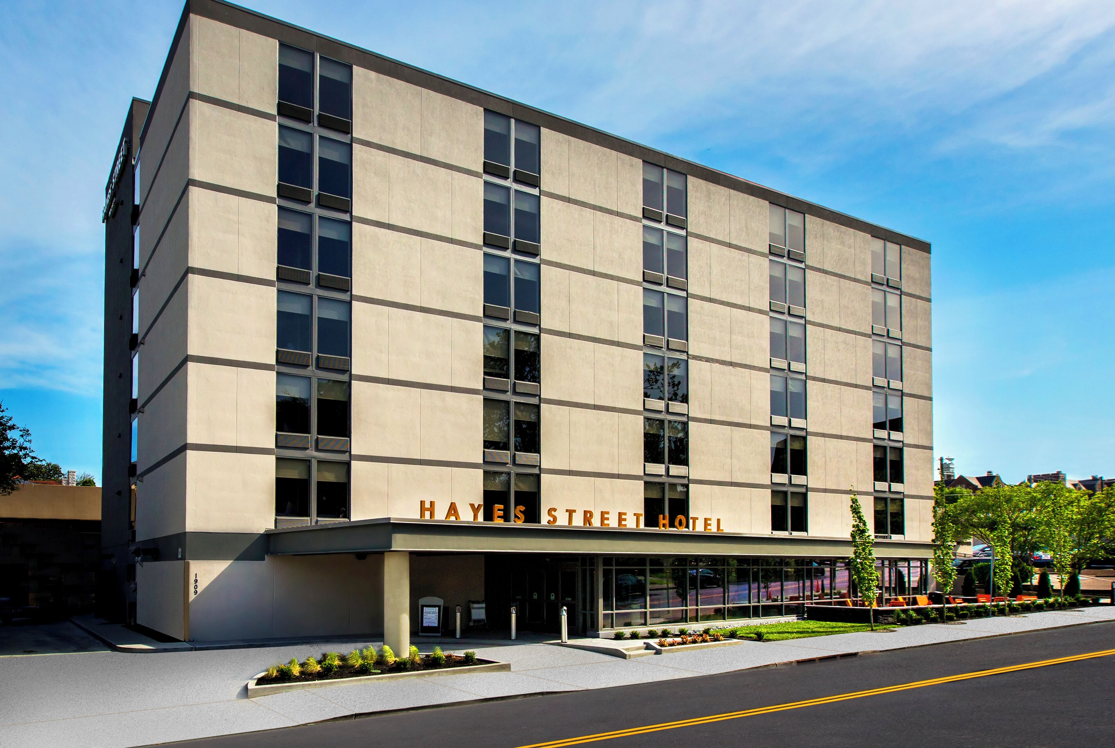 Exterior of The Hayes Street Hotel, Trademark Collection by Wyndham hotel in Nashville, Tennessee
