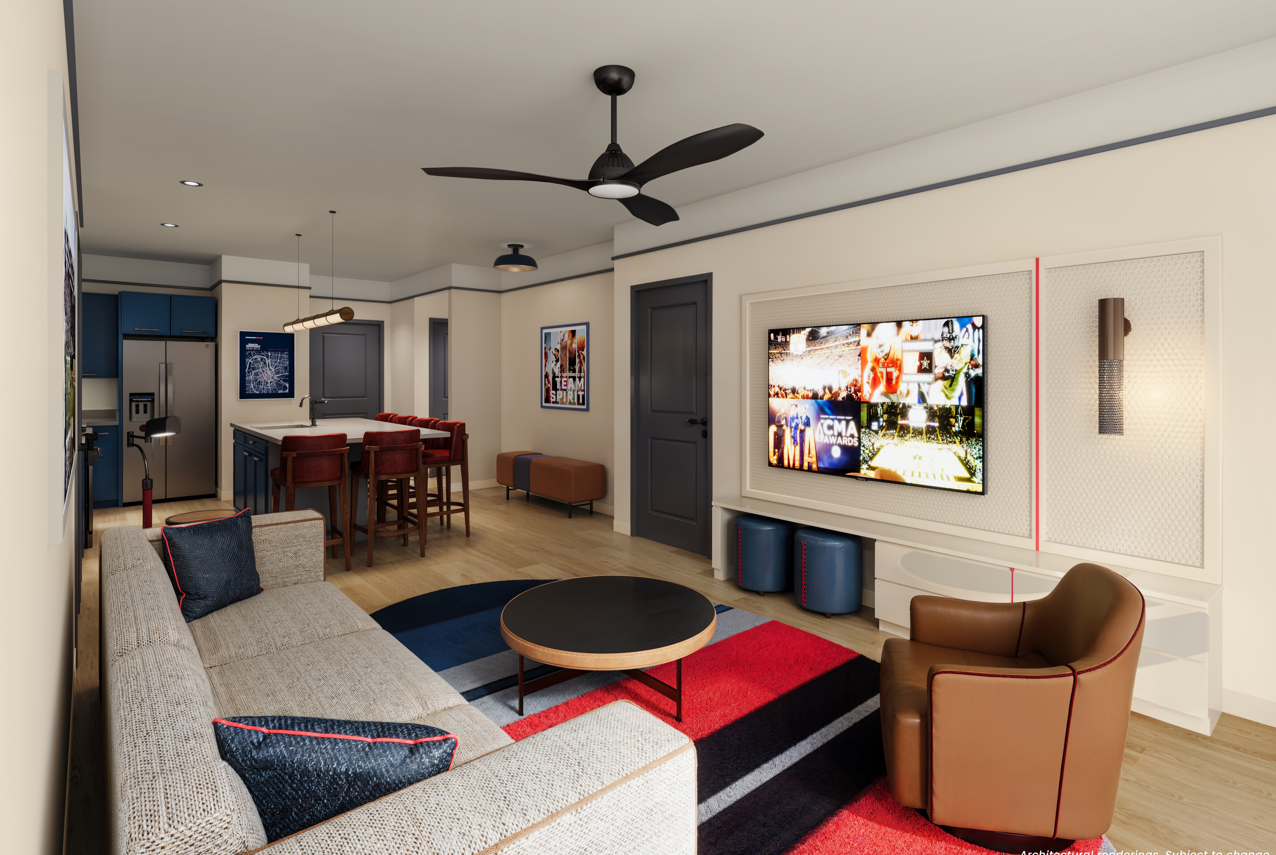 King bed guest room at the Sports Illustrated Resorts Nashville Music Row in Nashville, Tennessee