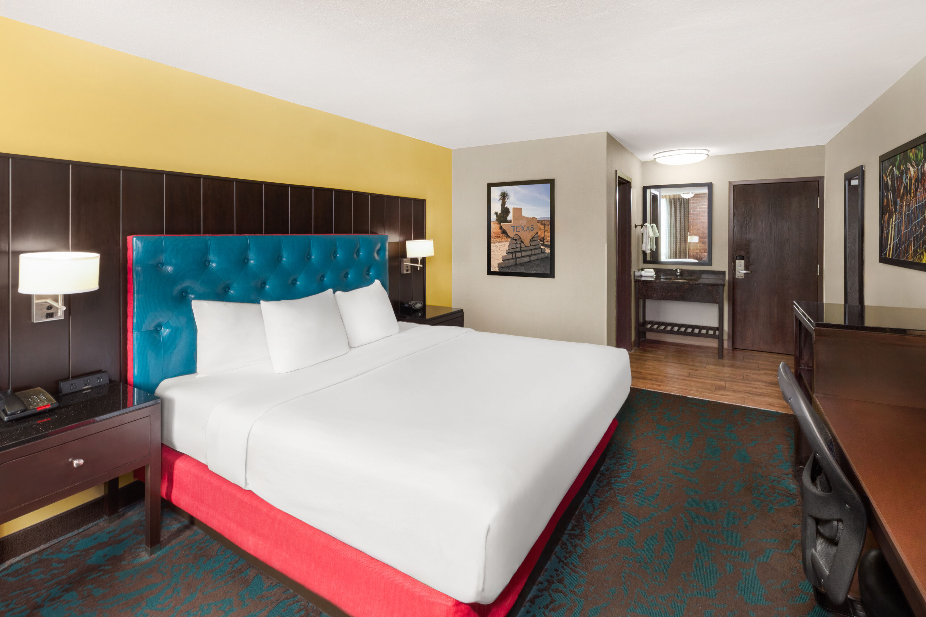 Guest room at the Heritage Inn & Suites San Antonio Airport, Trademark Wyndham in San Antonio, Texas