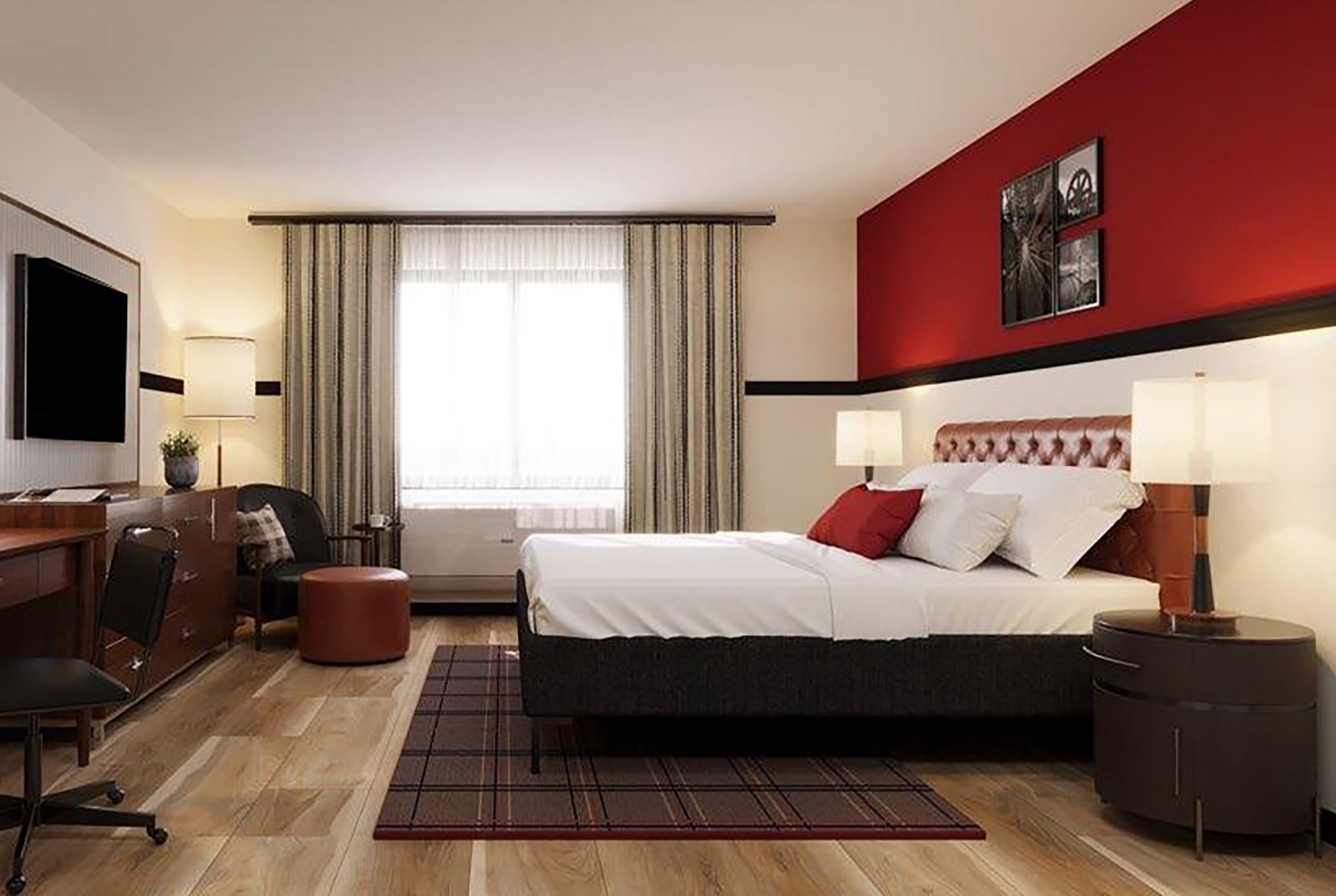 Guest room at the Hotel Vervana, Trademark Collection by Wyndham in Bennington, Vermont