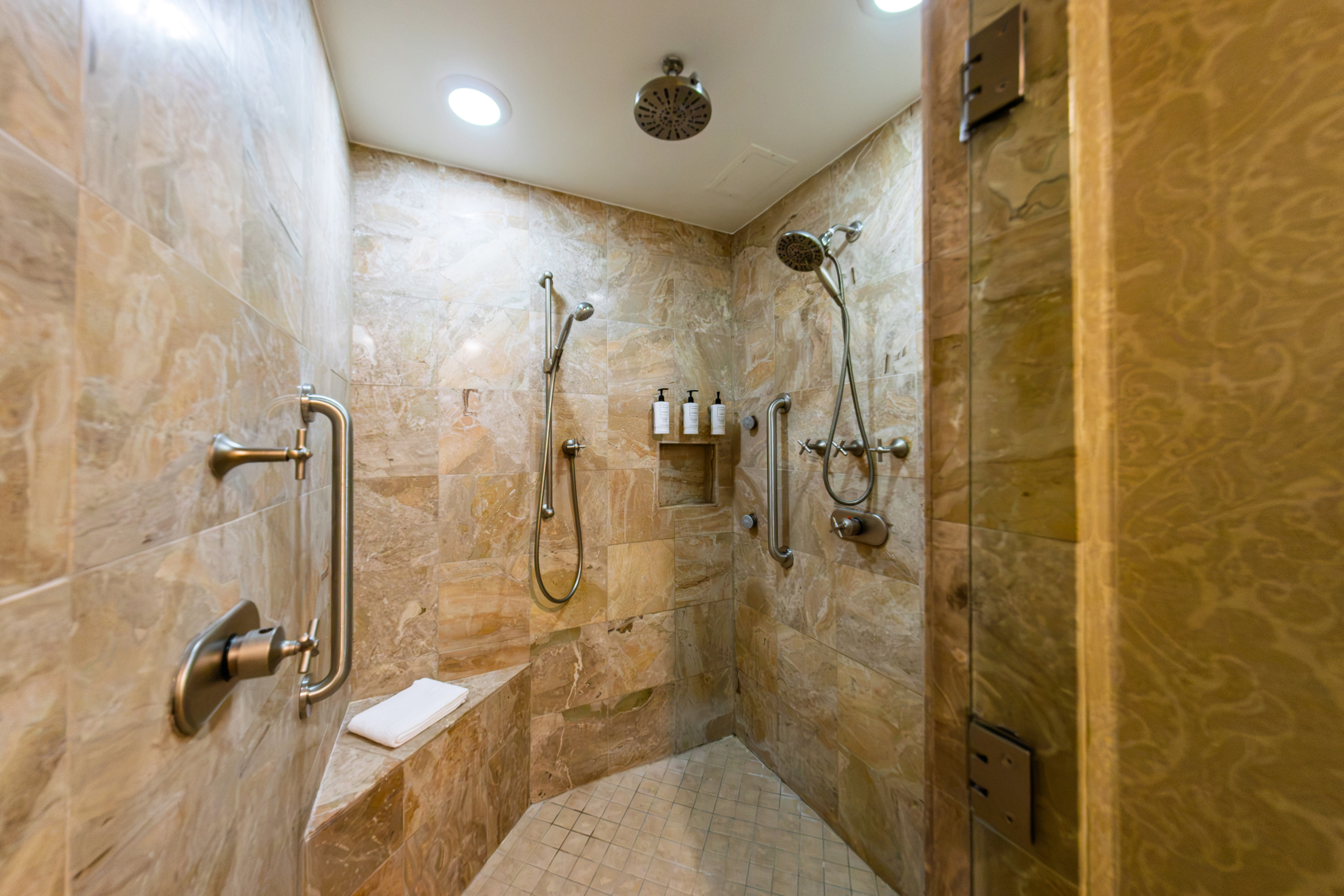Guest room bath at the The Blennerhassett Giovanni Hotel, Trademark Coll. by Wyndha in Parkersburg, West Virginia