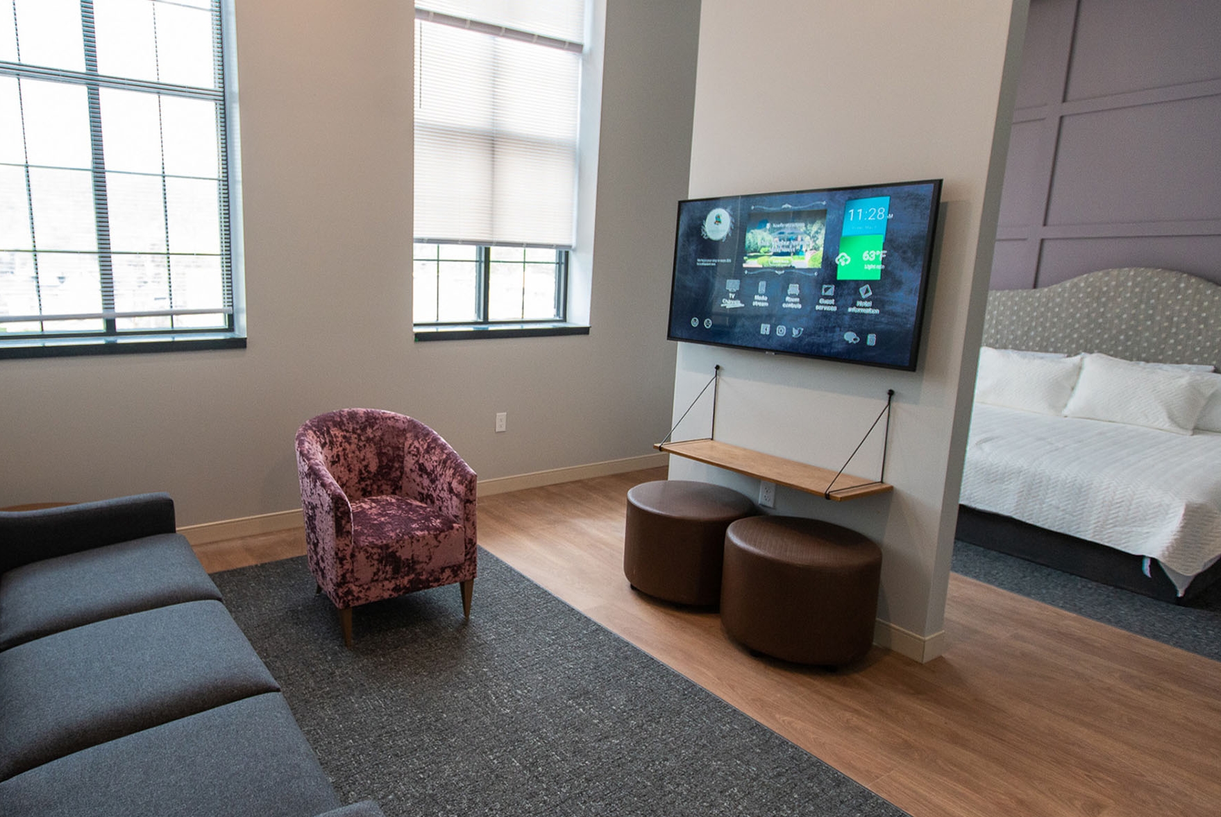 Guest room at the The Schoolhouse Hotel, Trademark Collection by Wyndham in White Sulphur Springs, West Virginia