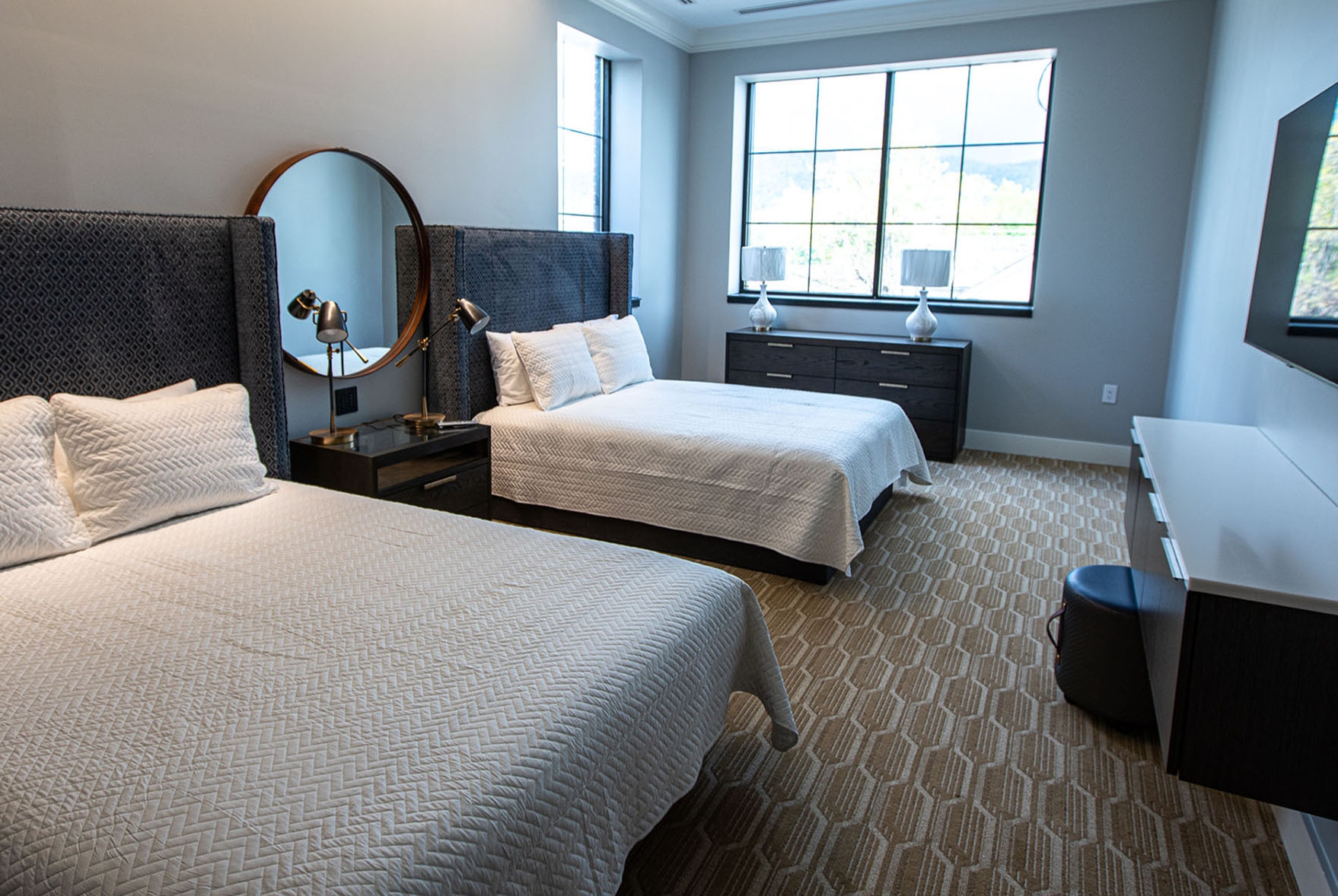Guest room at the The Schoolhouse Hotel, Trademark Collection by Wyndham in White Sulphur Springs, West Virginia