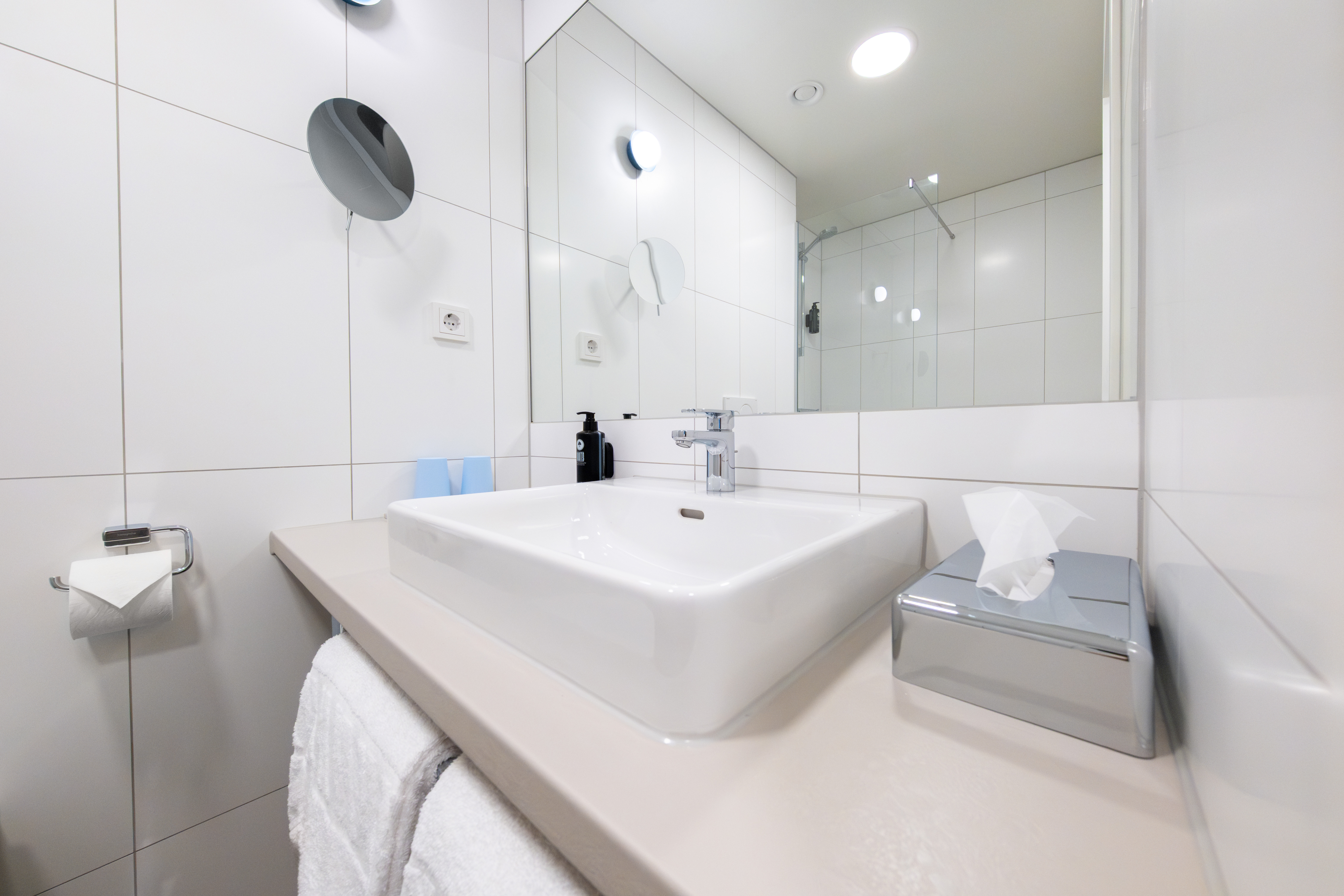 Guest room bath at the Vienna House Easy by Wyndham Vienna Airport in Schwechat, Other than US/Canada