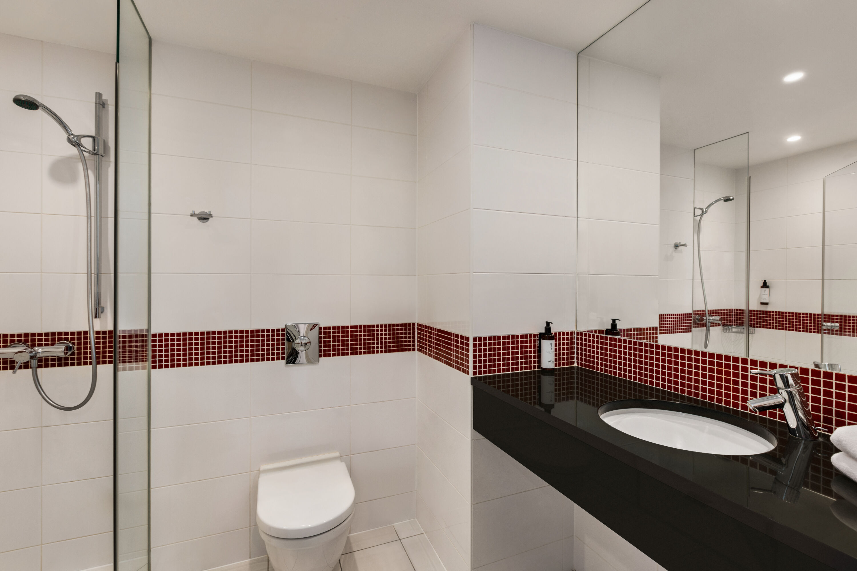 Guest room bath at the Vienna House Easy by Wyndham Pilsen in Pilsen, Other than US/Canada