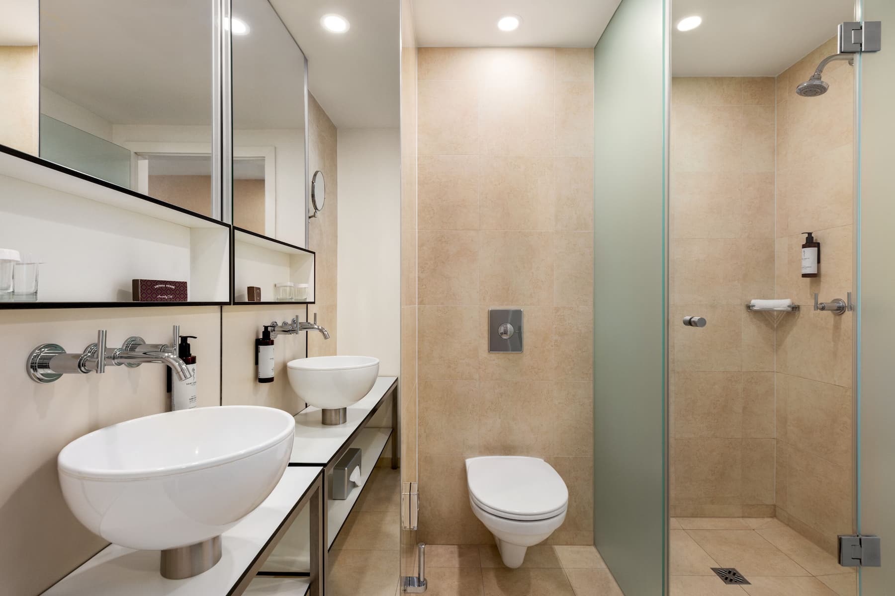 Guest room bath at the Vienna House by Wyndham Andel's Prague in Prague, Other than US/Canada