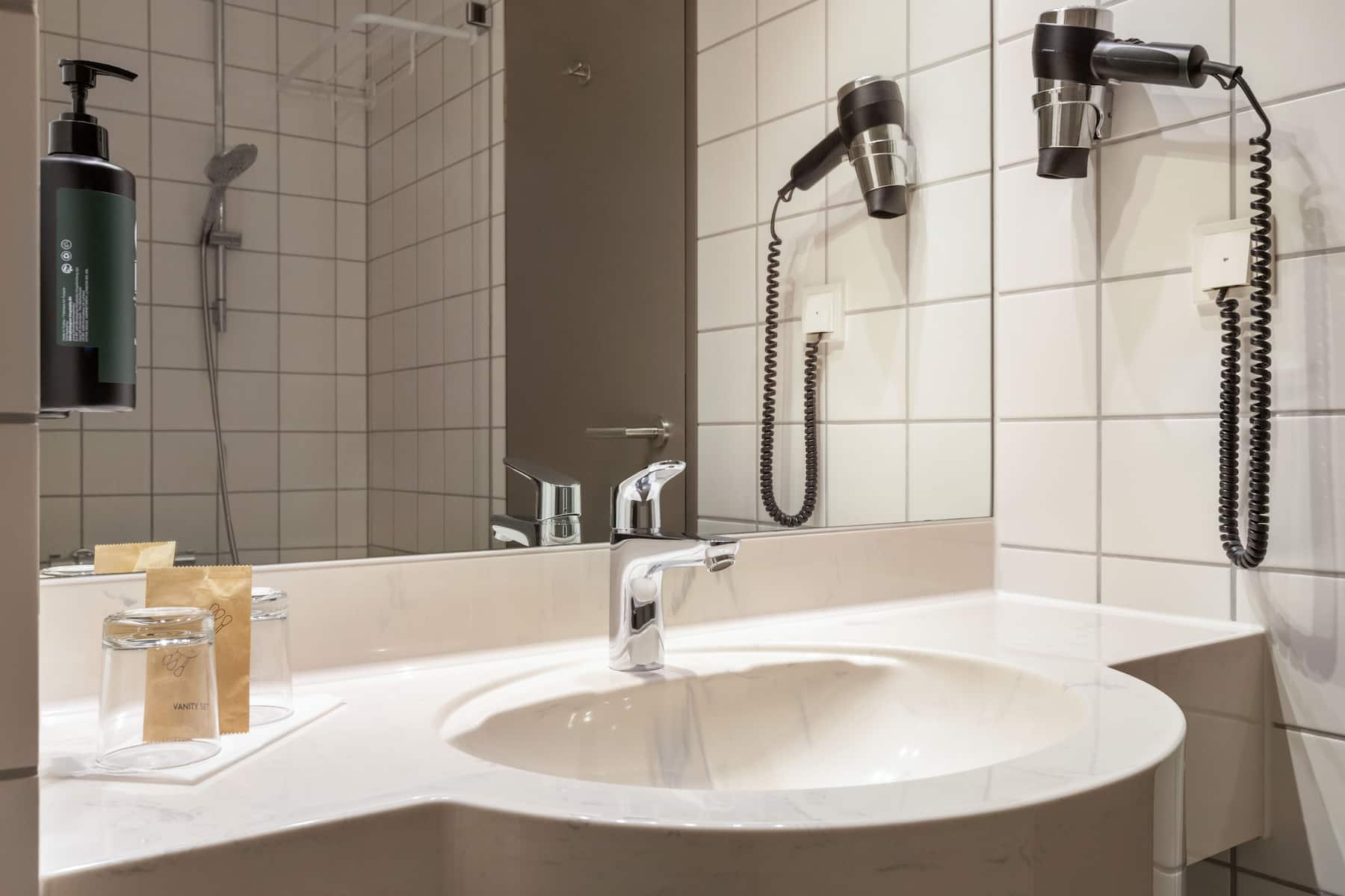 Guest room bath at the Vienna House Easy by Wyndham Amberg in Amberg, Other than US/Canada
