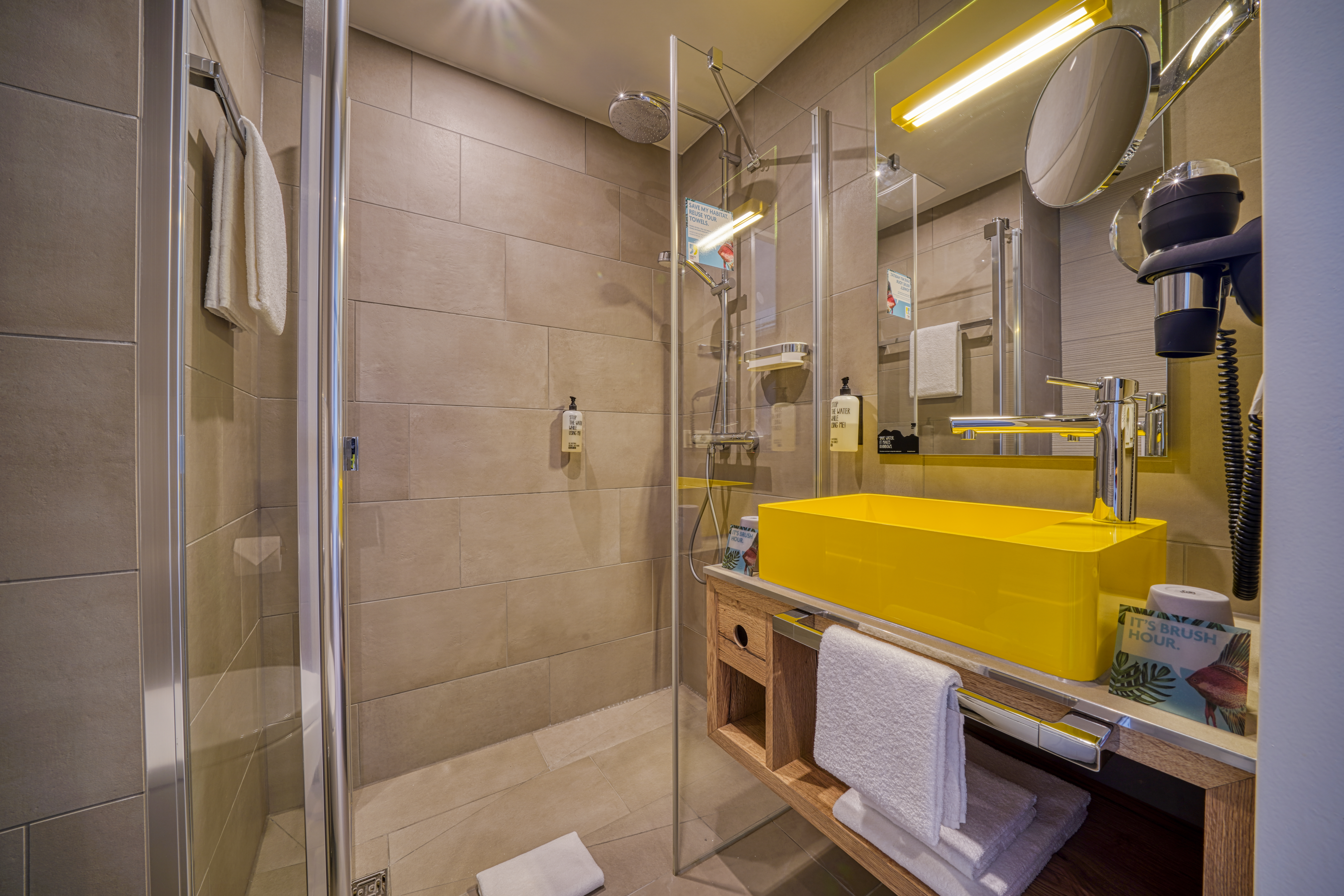 Guest room bath at the Vienna House Easy by Wyndham Augsburg in Augsburg, Other than US/Canada