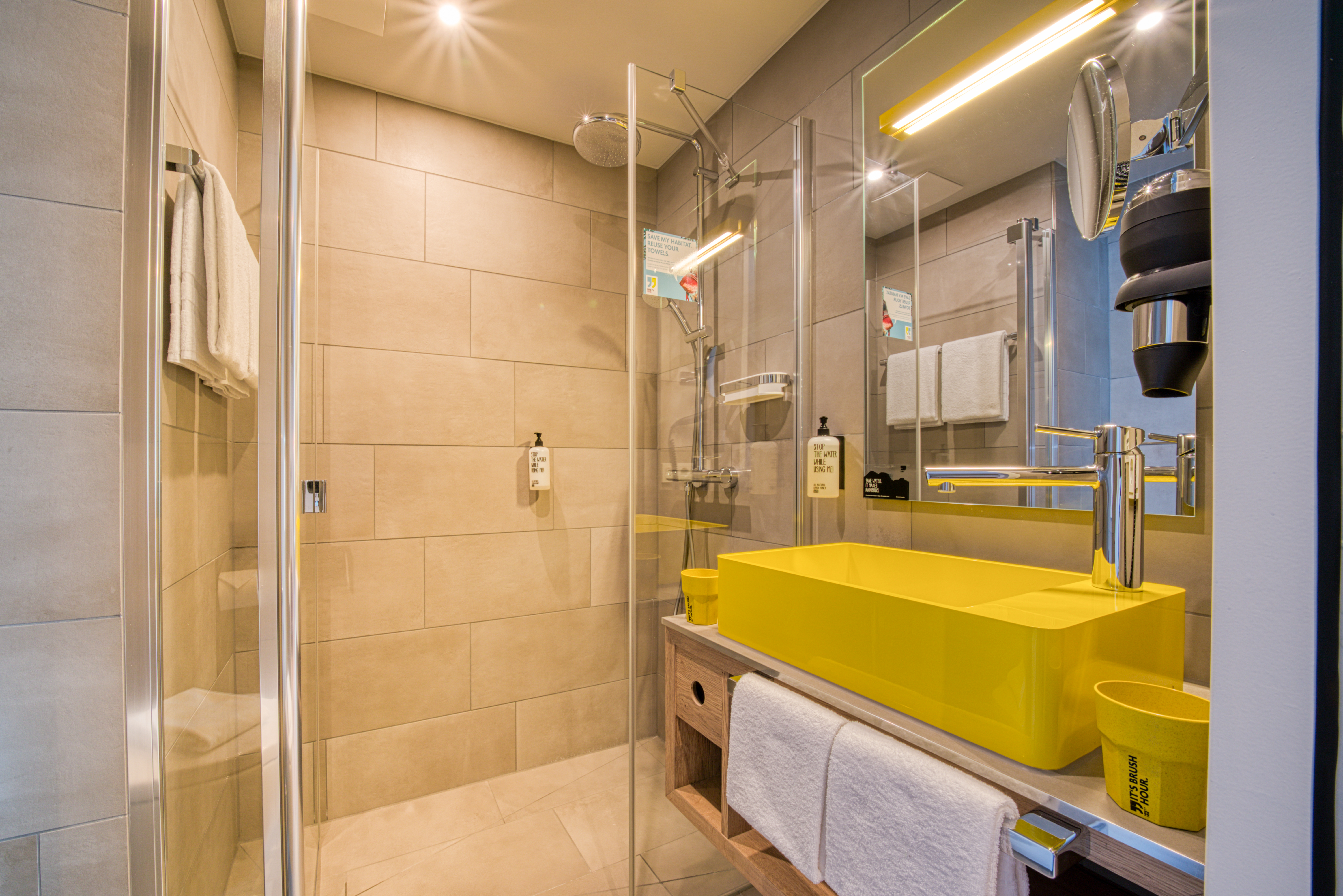 Guest room bath at the Vienna House Easy by Wyndham Augsburg in Augsburg, Other than US/Canada