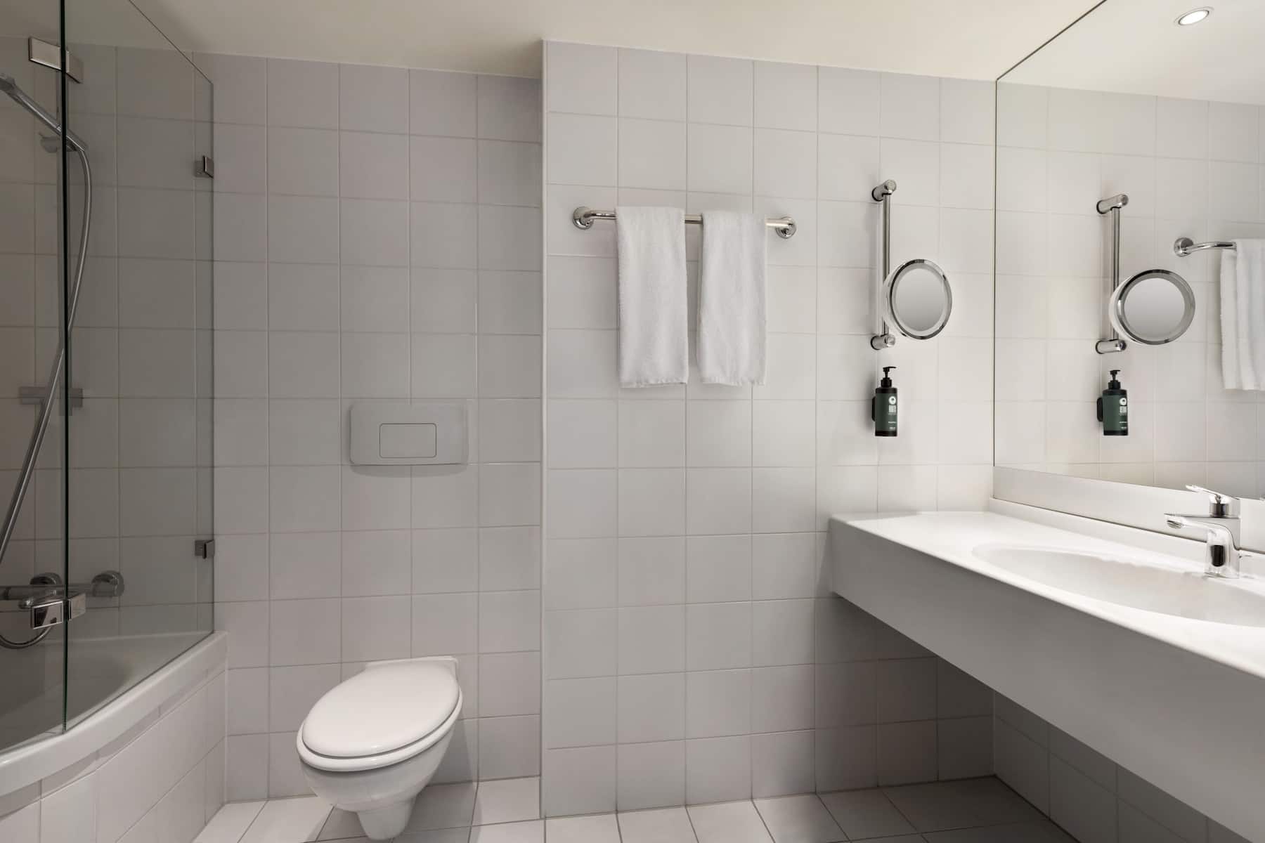 Guest room bath at the Vienna House Easy by Wyndham Bad Oeynhausen in Bad Oeynhausen, Other than US/Canada