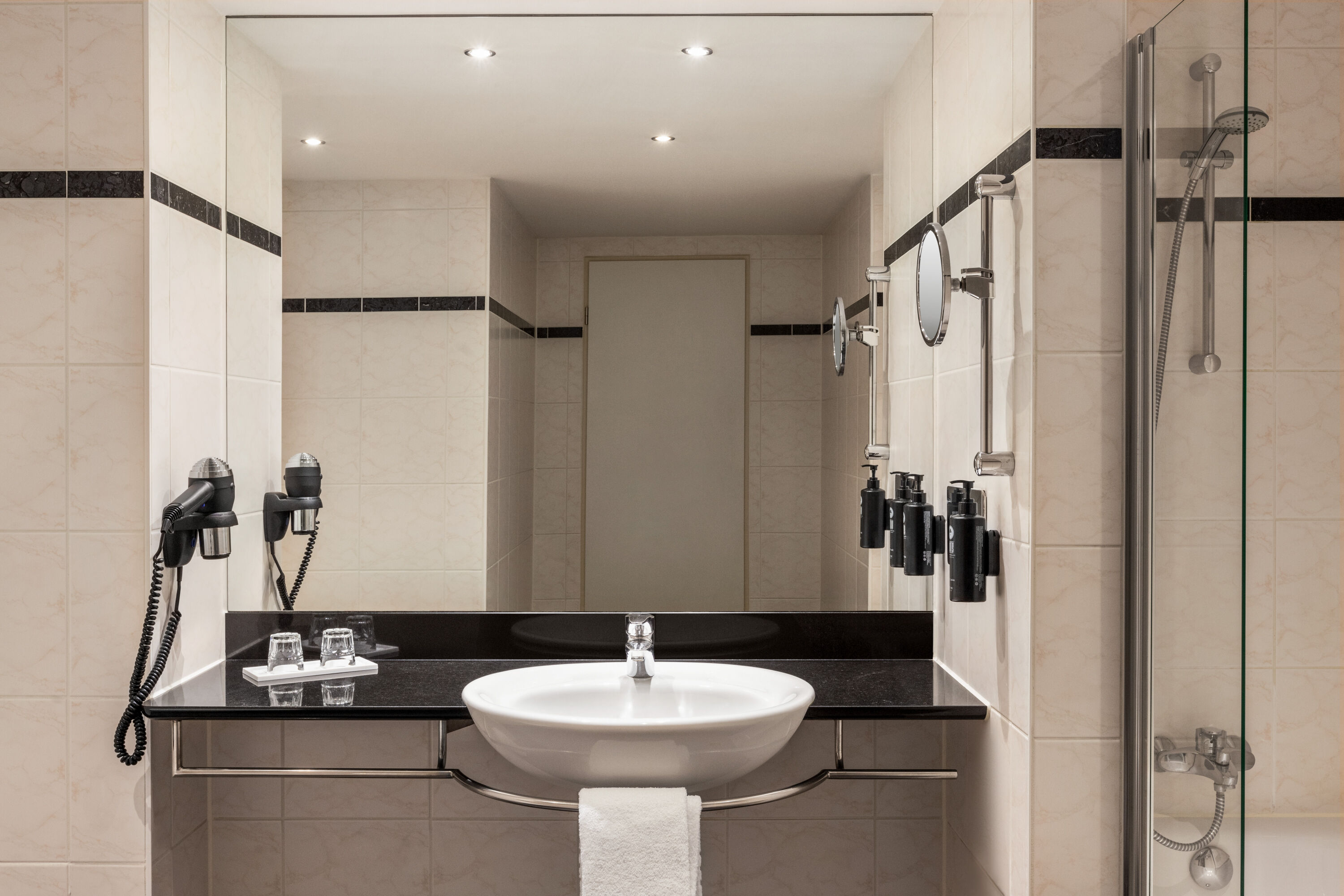 Guest room bath at the Vienna House by Wyndham Thuringer Hof Eisenach in Eisenach, Other than US/Canada